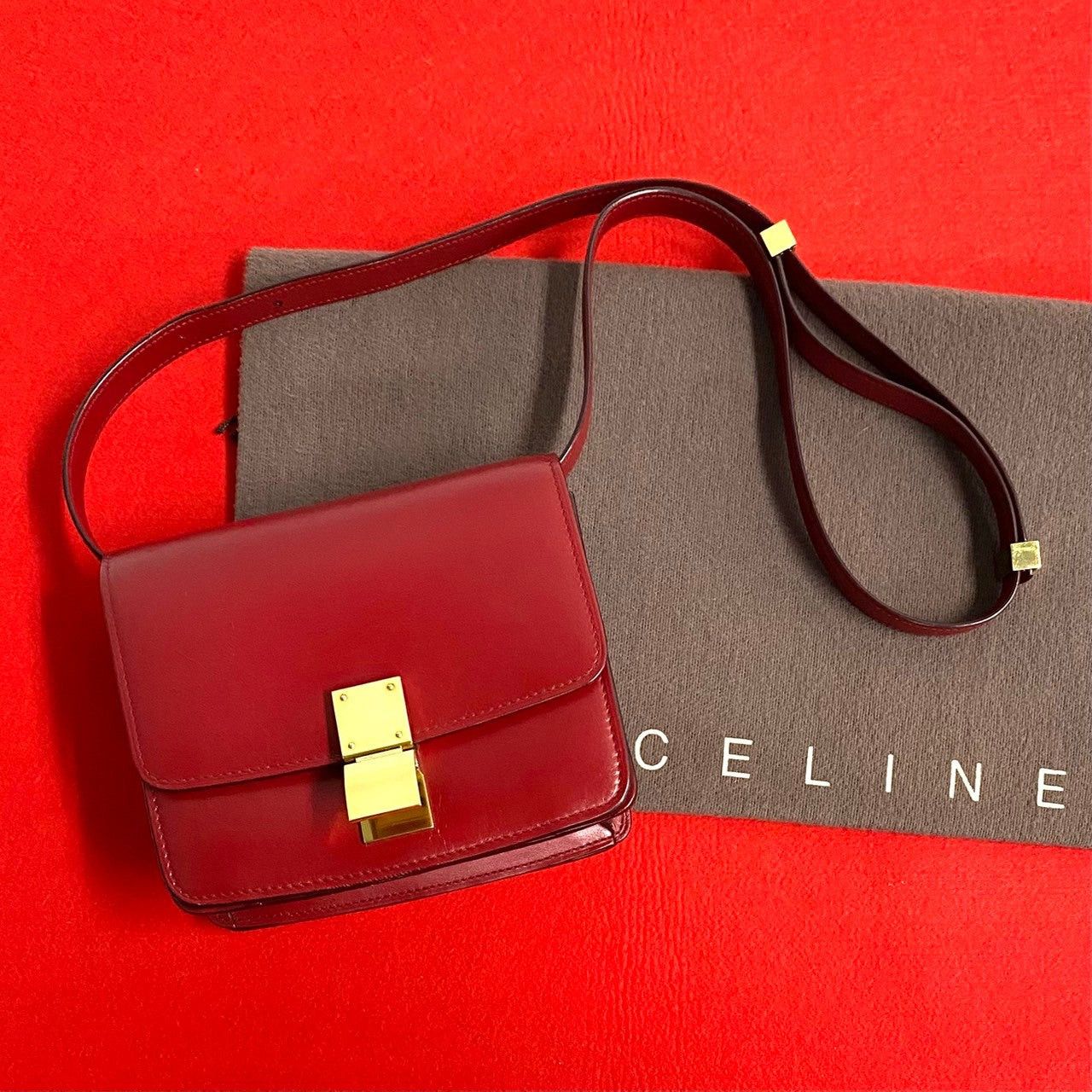 Celine Celine Shoulder Bag Red Leather Size ONE SIZE - 1 Thumbnail