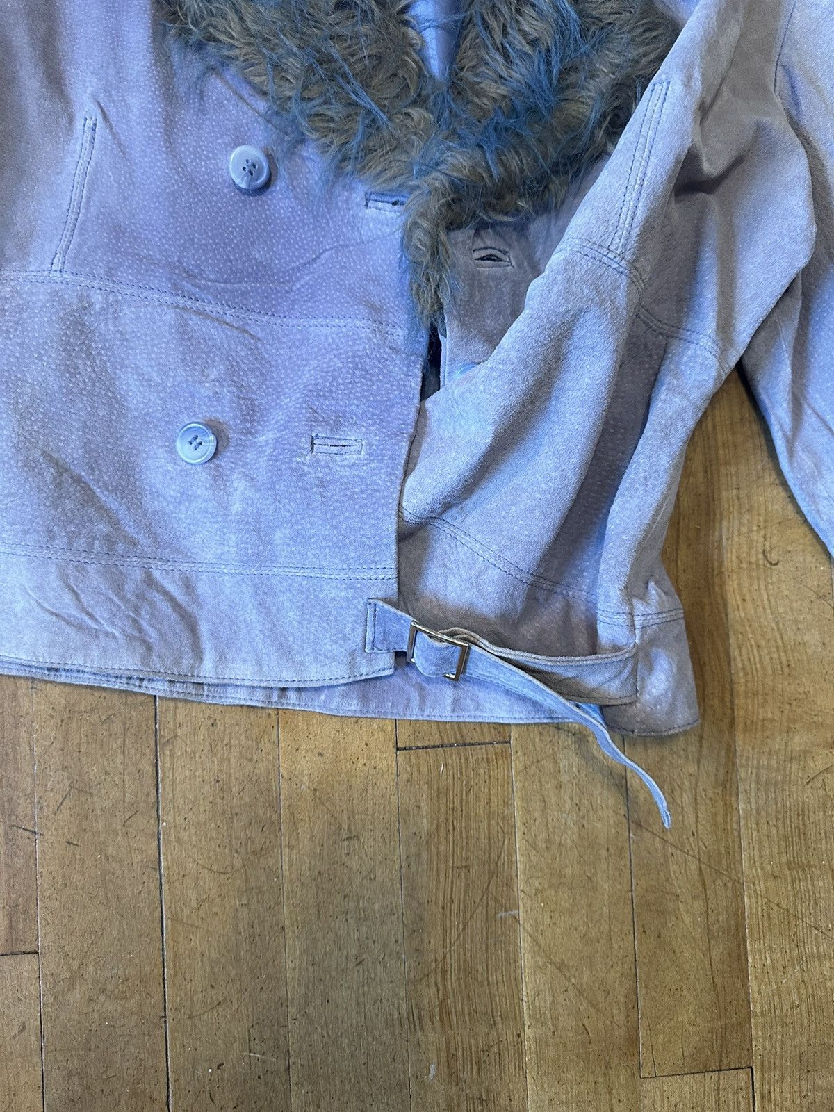Vintage Outbrook Jacket w Blue Fur Size L / US 10 / IT 46 - 10 Thumbnail