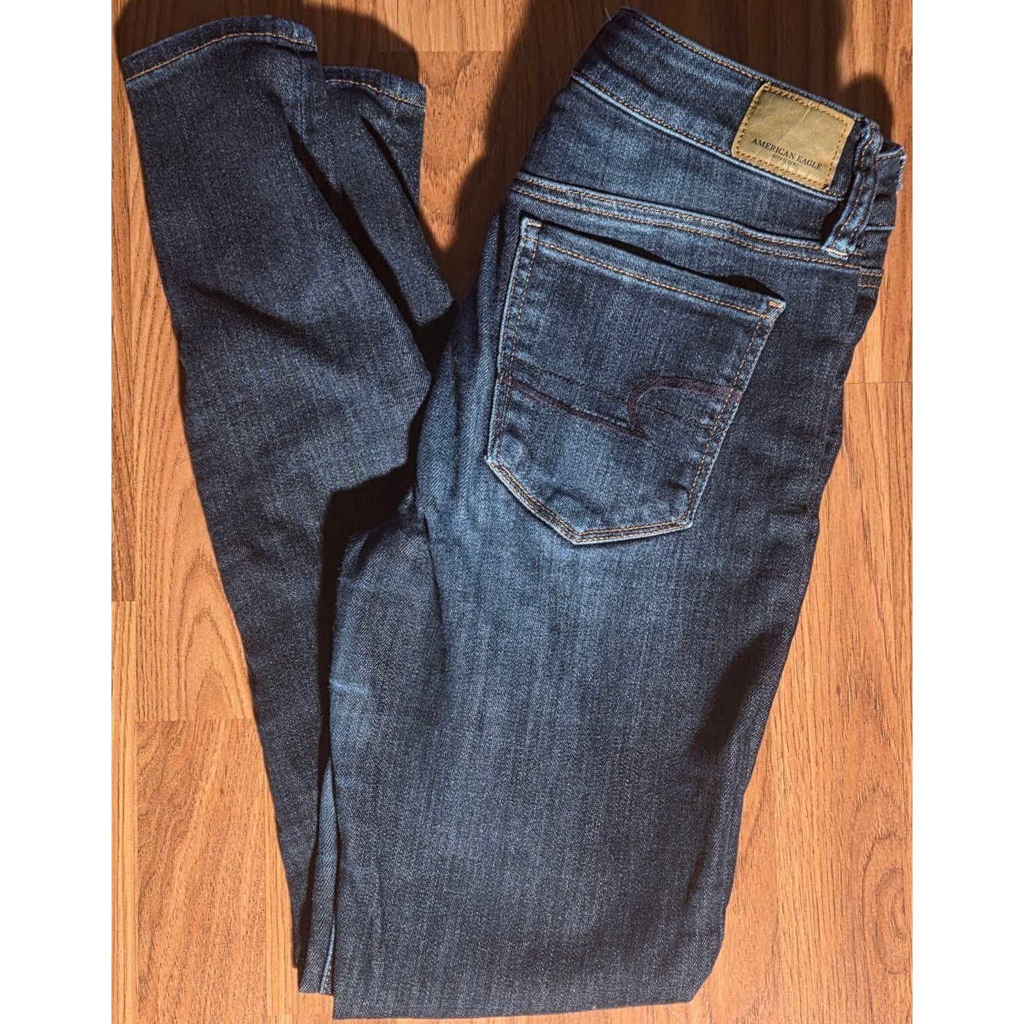 American Eagle Outfitters American Eagle Navy Blue Super Stretch Women's Jeans Size 27" / US 4 / IT 40 - 2 Thumbnail