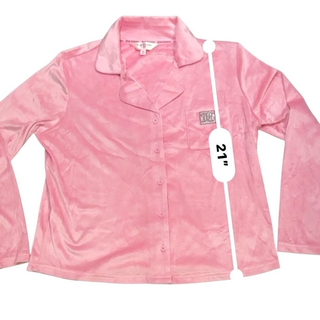 Juicy Couture JUICY Couture Pink Velour Pajama Top SZ M Size M / US 6-8 / IT 42-44 - 9 Thumbnail