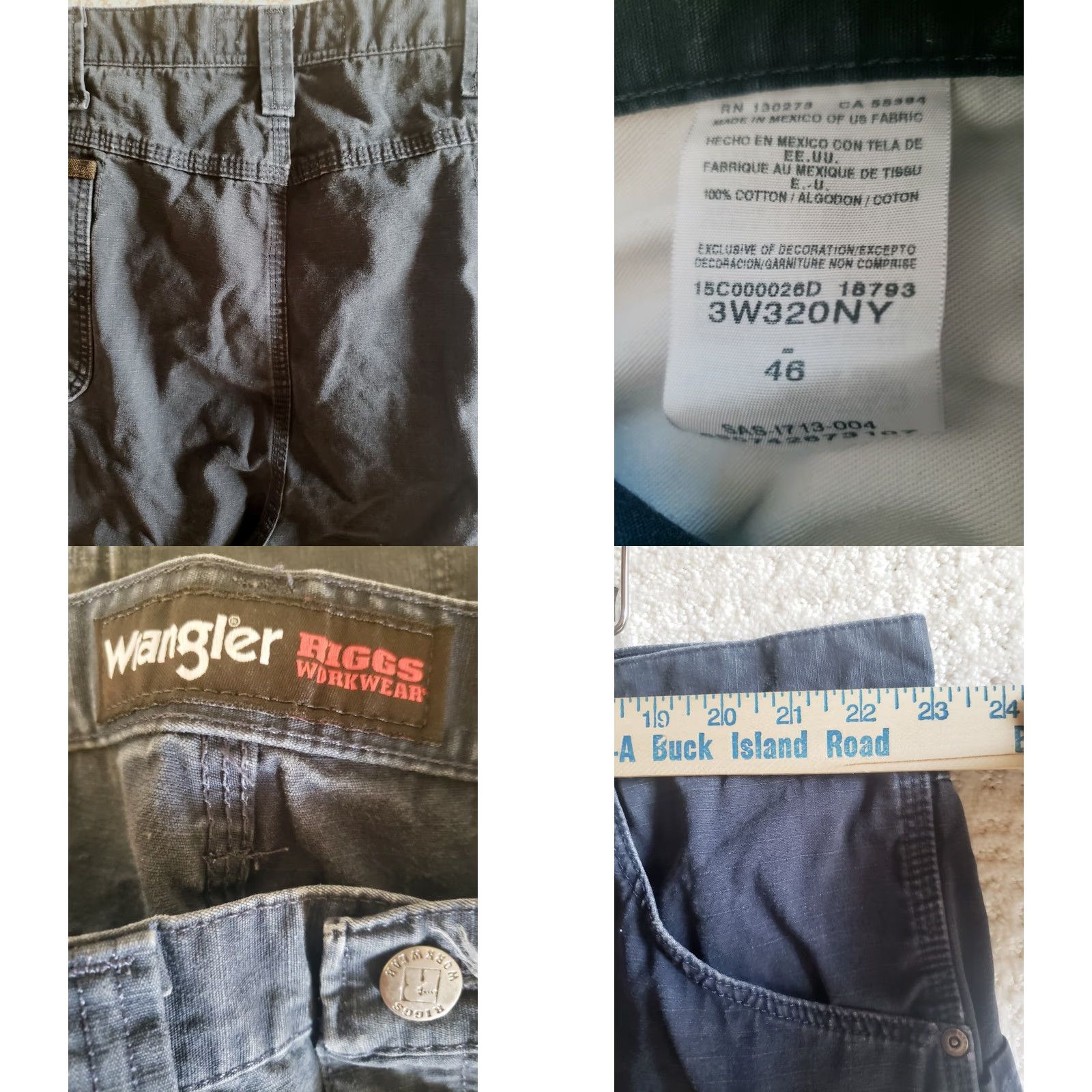 Wrangler Wrangler Riggs Carpenter Shorts Mens Size 46 Bermuda Dark Wash Distressed Navy Blue 80s 90s Work Men's Shorts Size US 30 / EU 46 - 9 Thumbnail