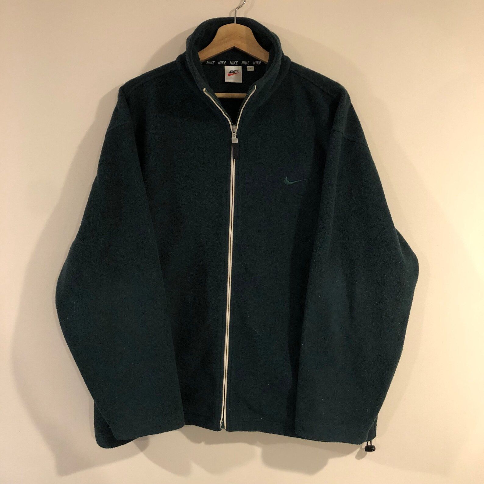 Nike Vintage 90s Green Fleece Sweater Embroidered Swoosh Sherpa Size US L / EU 52-54 / 3 - 1 Thumbnail