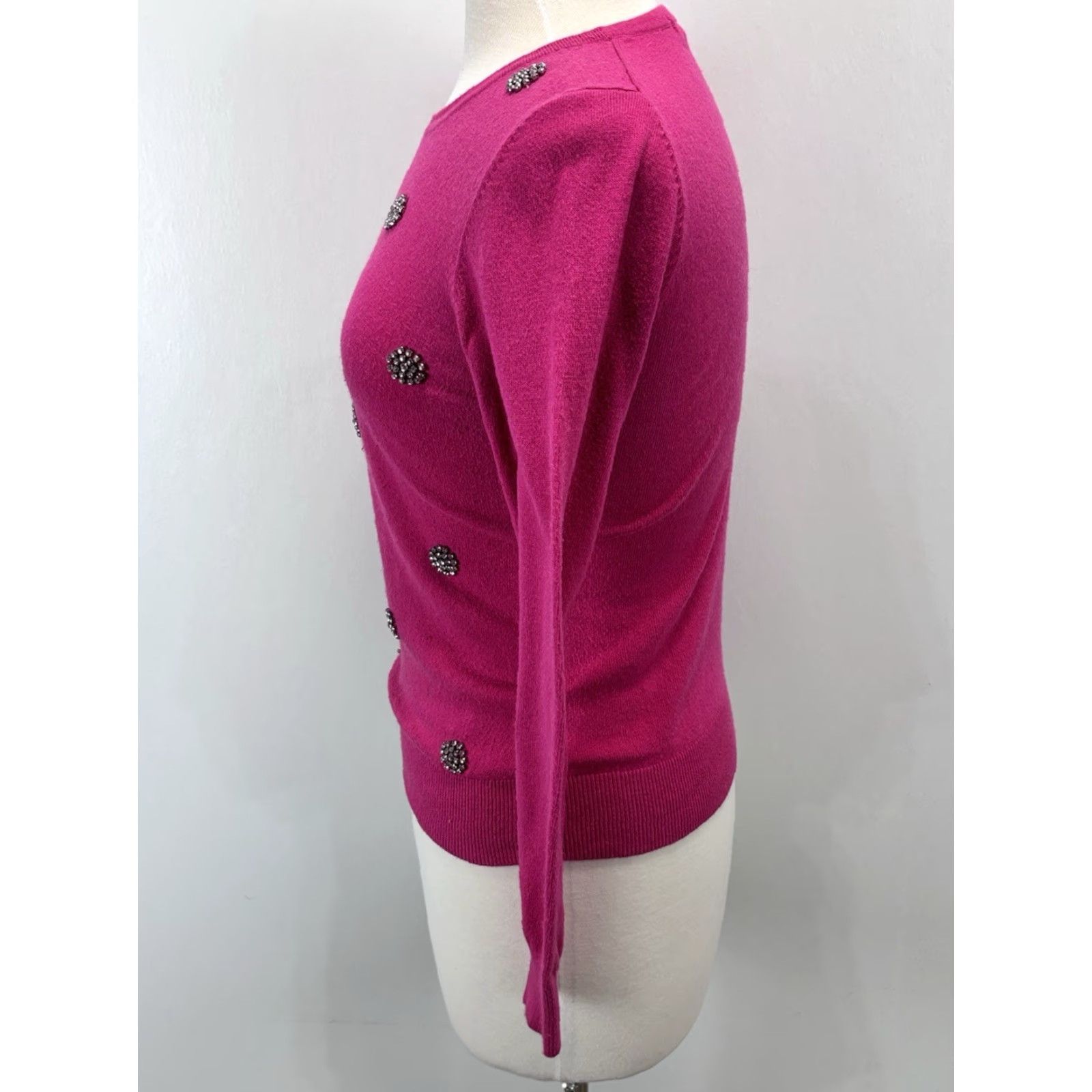 Boden BODEN Embellished Sweater Women’s Size 4 Pink Cotton Blend Classic Crew Neck Pullover Size S / US 4 / IT 40 - 2 Thumbnail