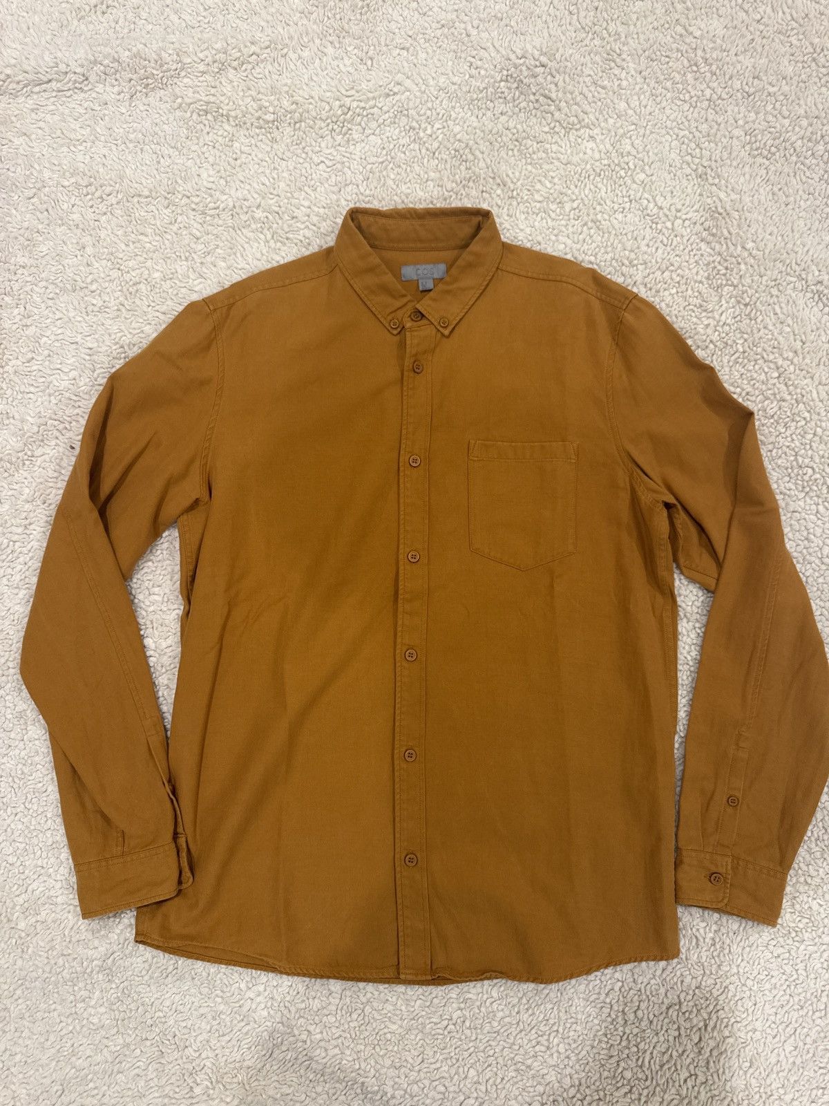 Cos COS Oxford Button-Up Shirt Brown / Camel – Size M Size US M / EU 48-50 / 2 - 2 Thumbnail