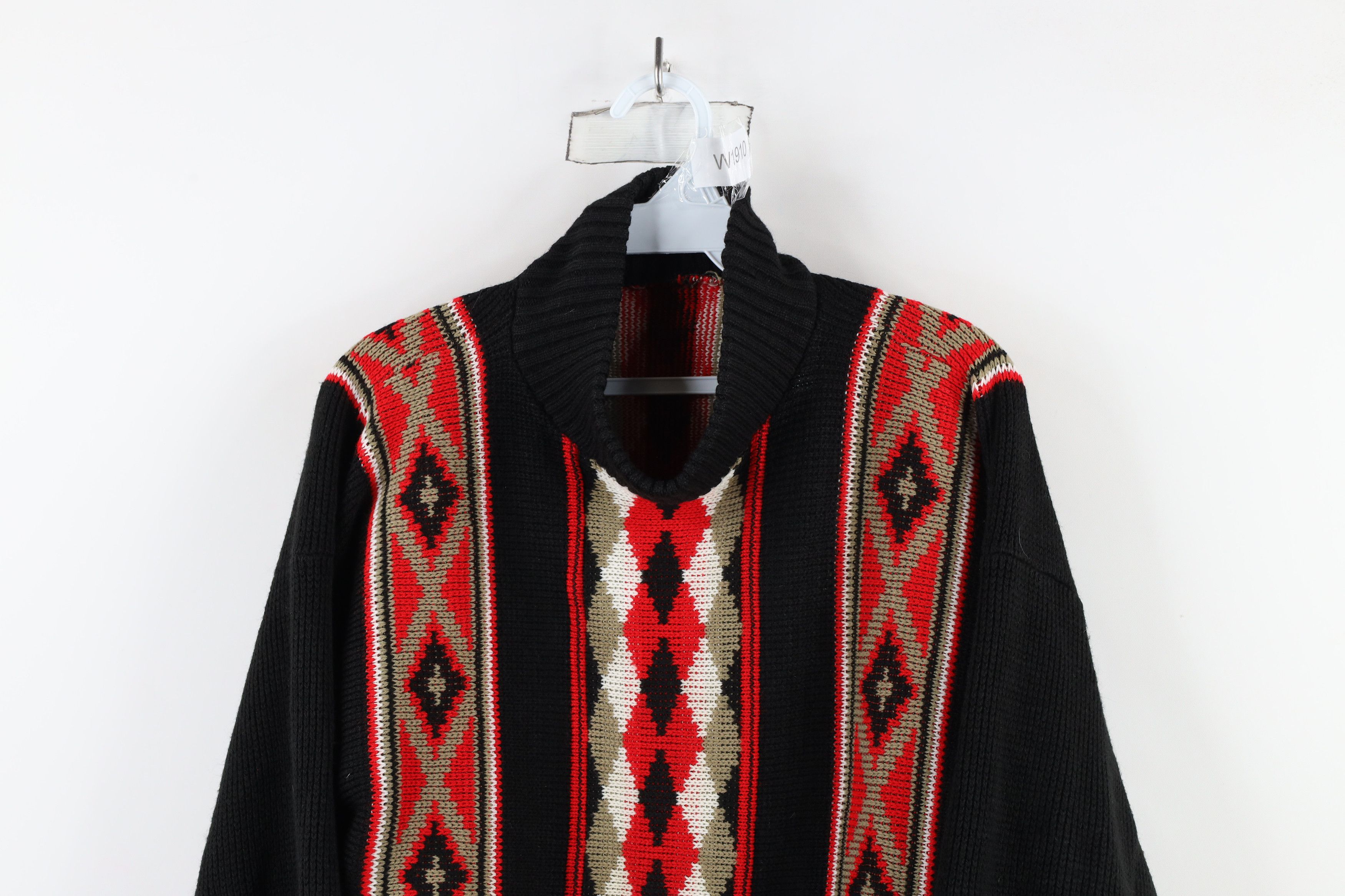Vintage Vintage 60s 70s Mid Century Modern Mock Neck Knit Sweater Size XXL / US 16-18 / IT 52-54 - 2 Thumbnail