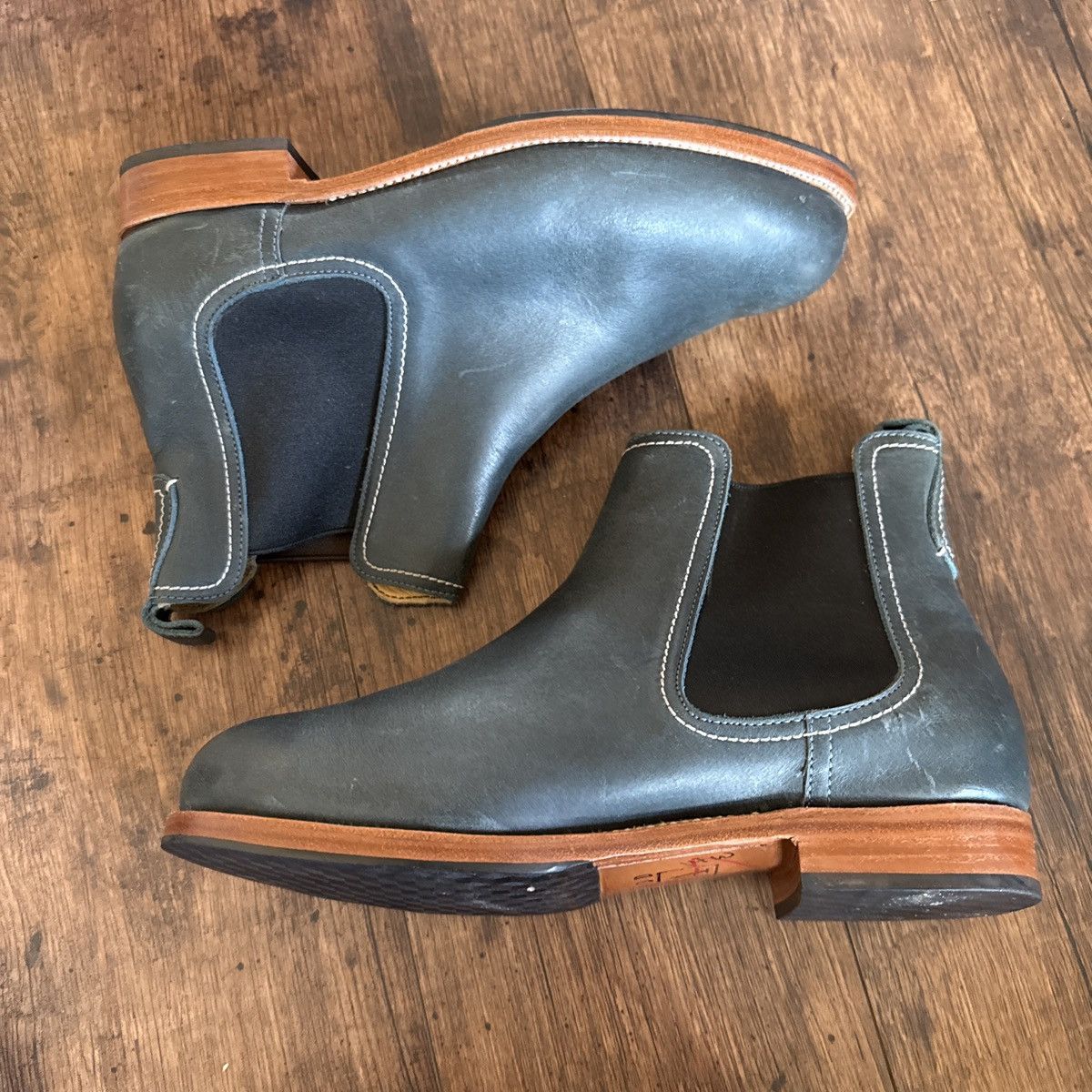 Other Vintage Adalente Handmade Black Leather Chelsea Boots Size US 10 / IT 40 - 4 Thumbnail
