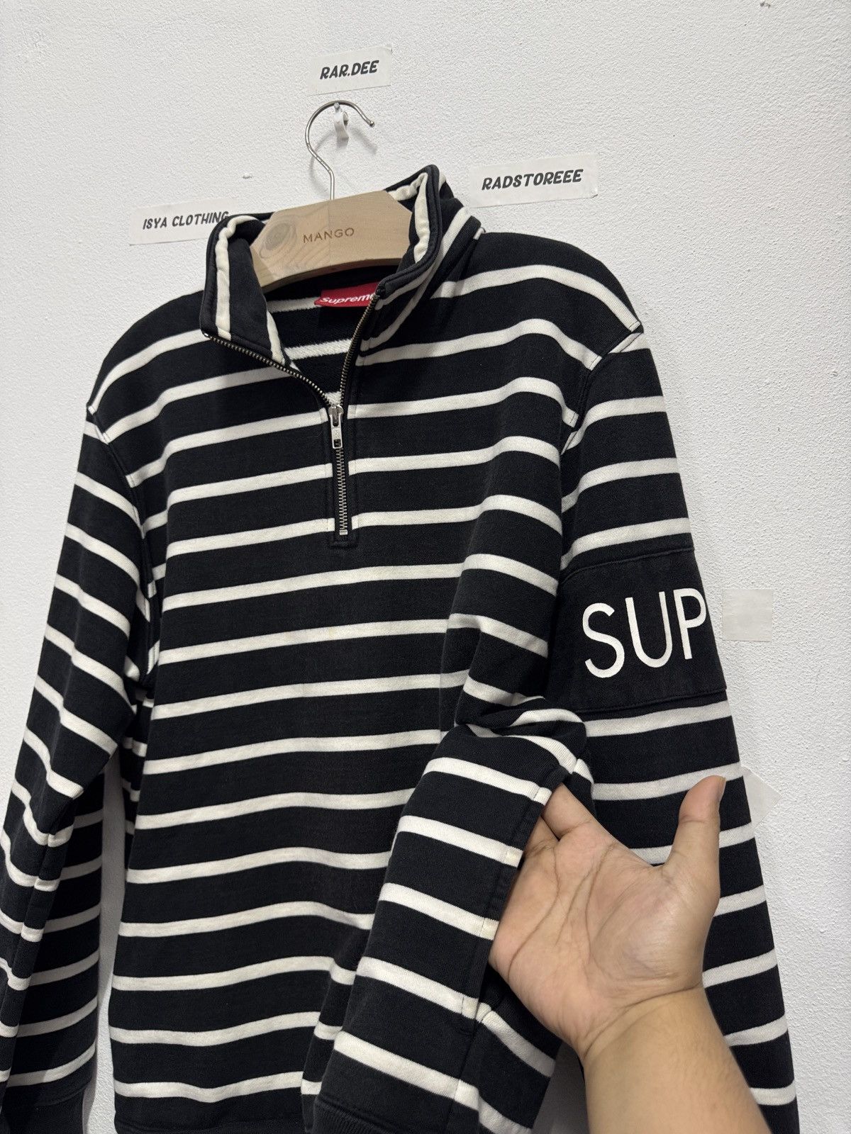 Supreme Supreme Stripe Halfzipper Sweatshirt Size US M / EU 48-50 / 2 - 7 Thumbnail