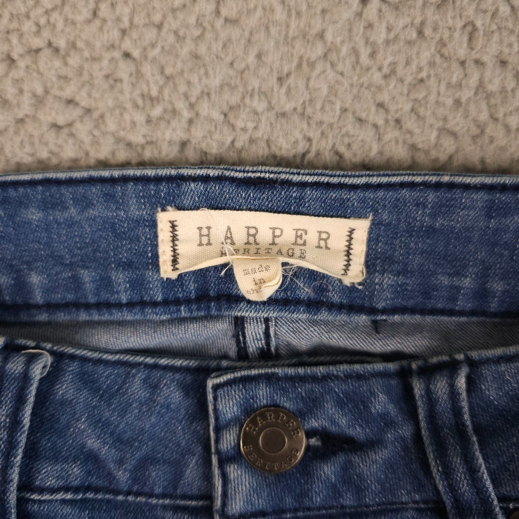 Vintage Harper Heritage Jeans Womens 28 Blue High Rise Skinny Button Fly Distressed Size 28" / US 6 / IT 42 - 3 Thumbnail