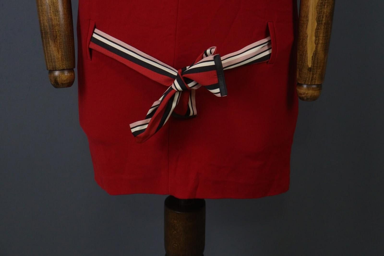 Designer Cop Copine Red Regular Fit Belted Waist Tank Dress Size 36 Size M / US 6-8 / IT 42-44 - 3 Thumbnail