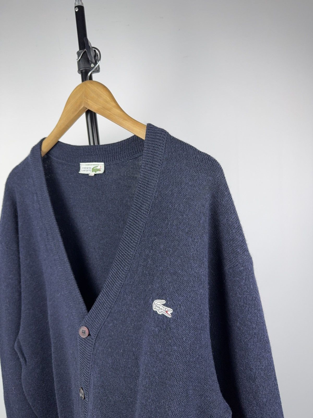 Lacoste Vintage Lacoste Made In France Wool Blend Cardigan Navy XL Size US L / EU 52-54 / 3 - 3 Thumbnail