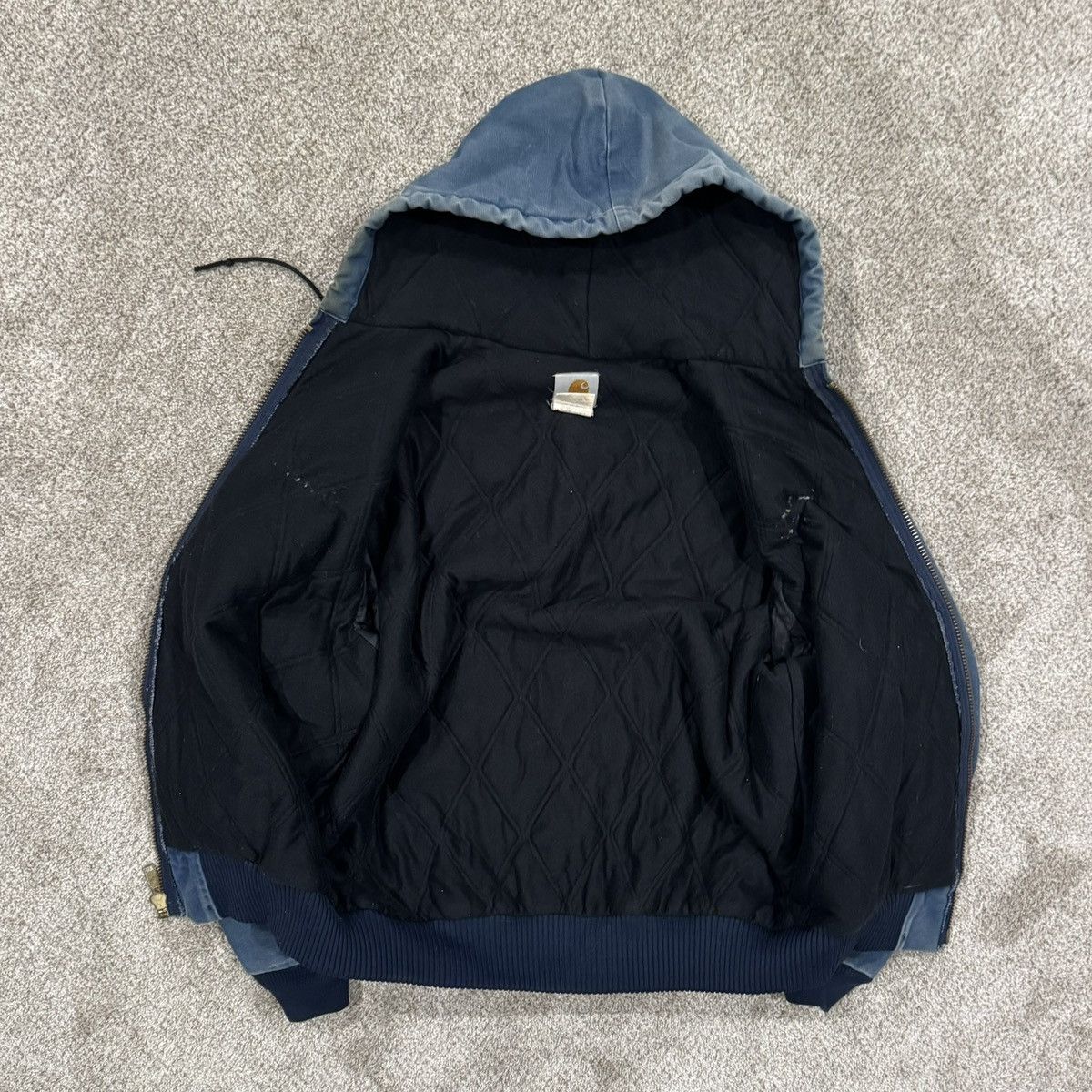 Carhartt Vintage 90s Faded Blue Carhartt Hoodie Zip Up Jacket Size US L / EU 52-54 / 3 - 2 Thumbnail