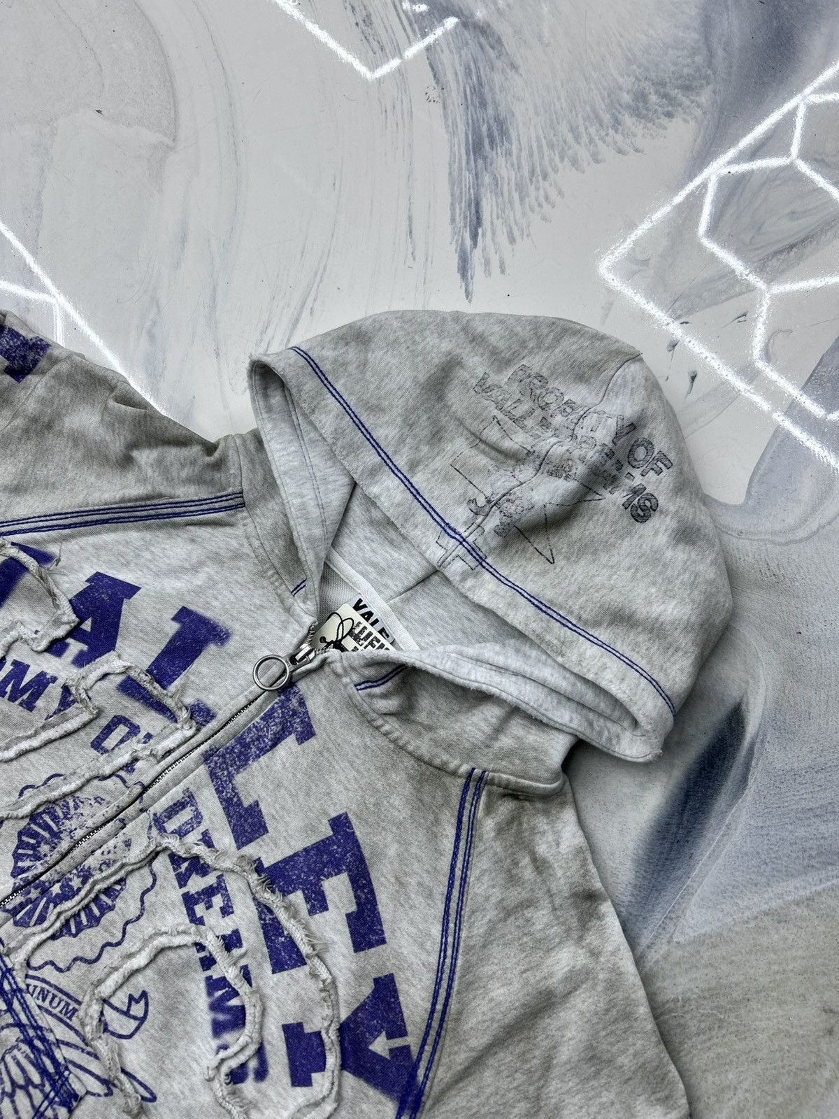 Vale Vale Army Zip Up Hoodie Grey Blue Size M Size US M / EU 48-50 / 2 - 7 Thumbnail