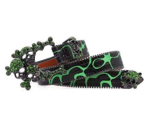 Japanese Brand Kitazawa x Eri Western Toxic Skull Gothic Rhinestone Belts Size ONE SIZE - 3 Thumbnail