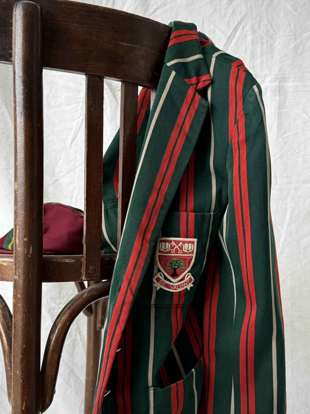 Vintage Vintage 1950s England Women's School Striped Blazer Size S / US 4 / IT 40 - 2 Thumbnail
