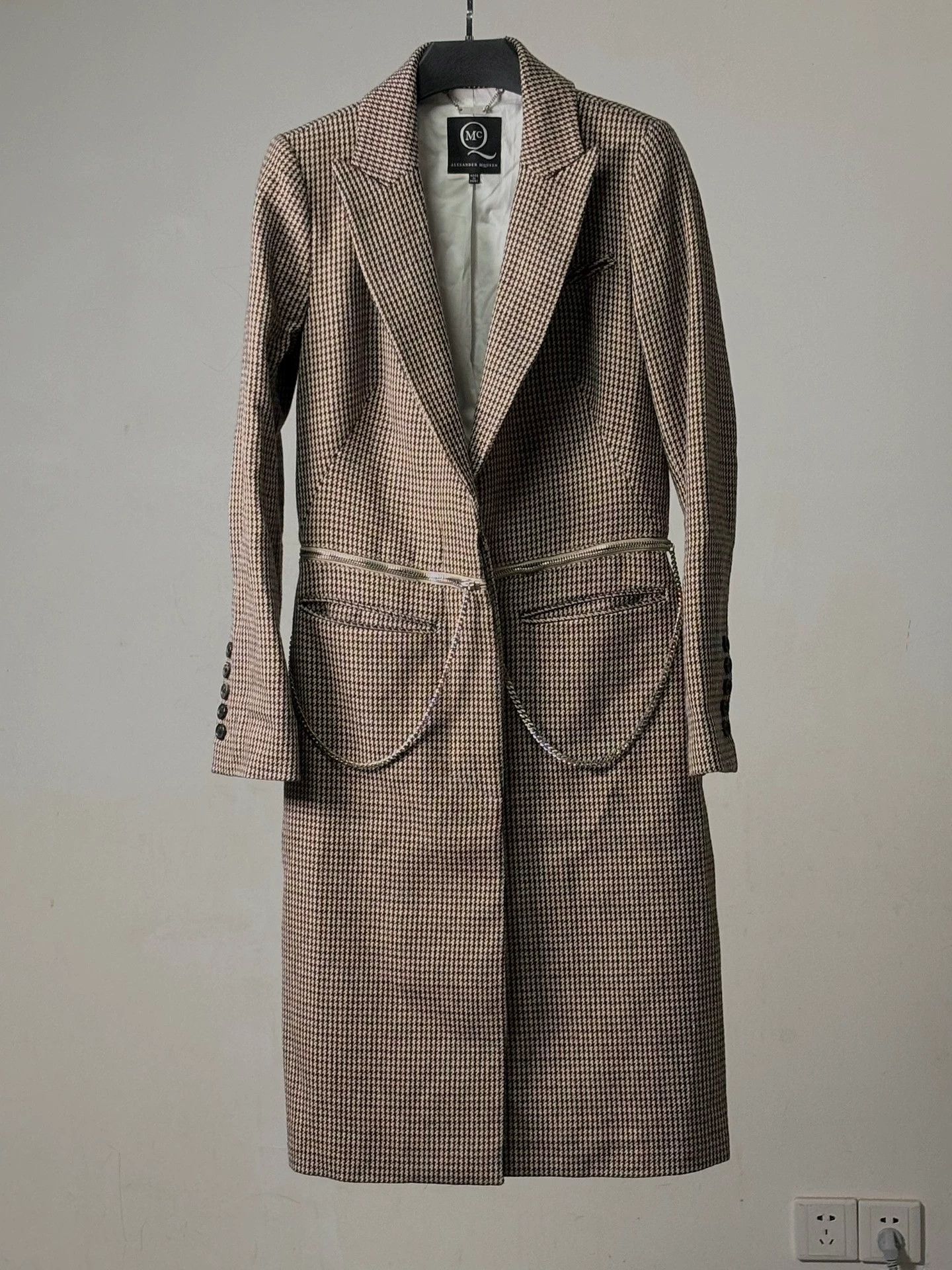 Alexander McQueen Alexander McQueen MCQ F/W12 Houndstooth Wool Zip Coat 40 Size S / US 4 / IT 40 - 1 Thumbnail