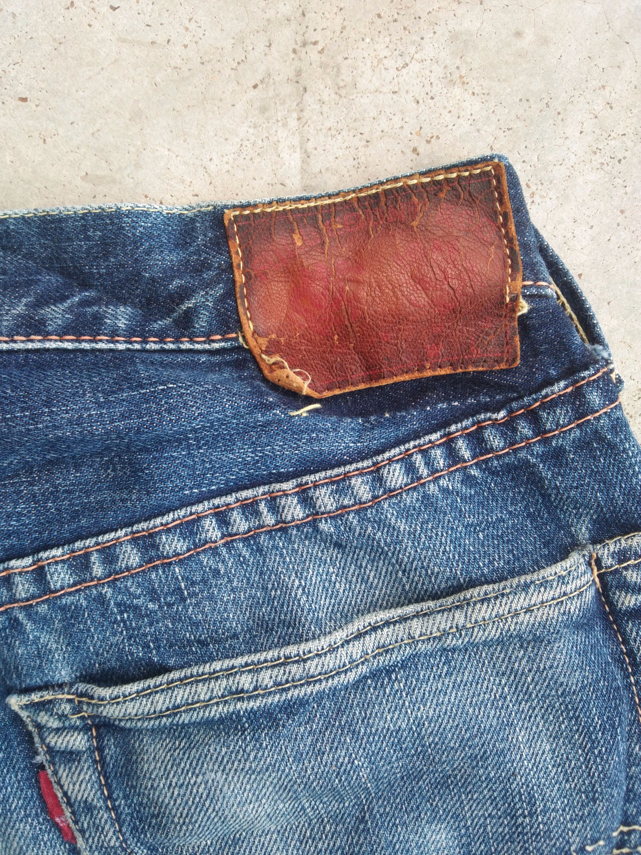 Full Count & Co. Vintage Full Count Selvedge Distressed Redline Jeans 29x31 Size US 29 - 5 Thumbnail