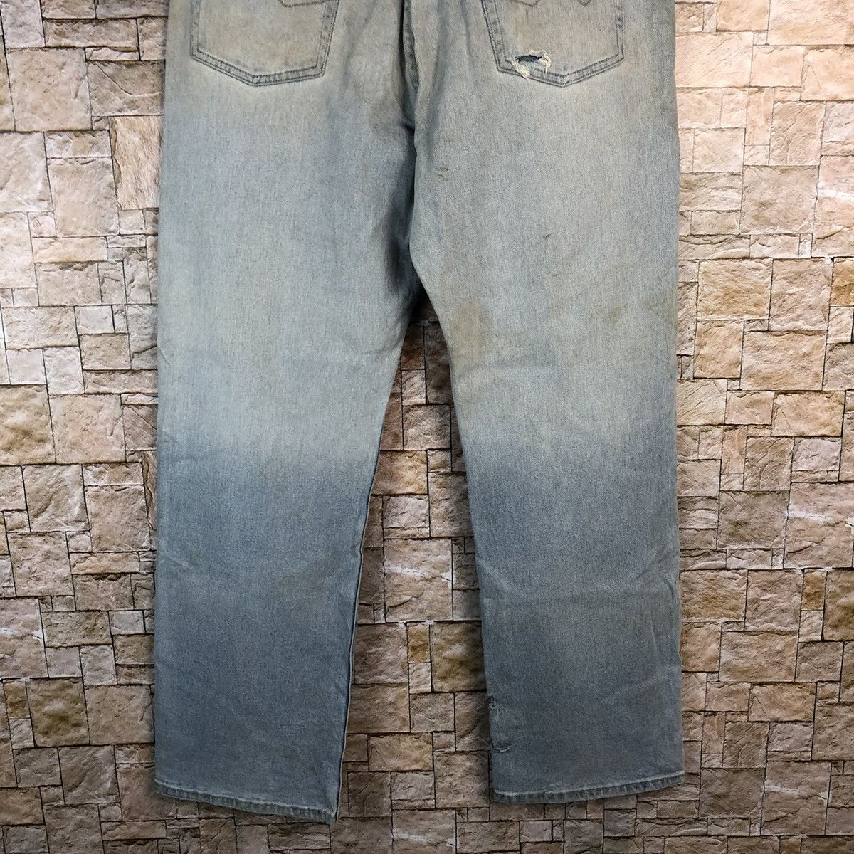 Japanese Brand Style Basic Blue Distressed vintage Denim Pants #A963 Size US 32 / EU 48 - 17 Thumbnail