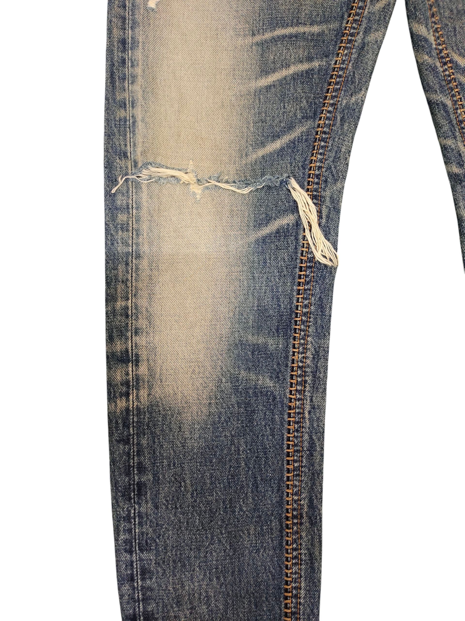 Comme des Garcons × Undercover Rna Slang Japan Rusty Clawmark Distress Faded Denim Jeans Size US 30 / EU 46 - 4 Thumbnail
