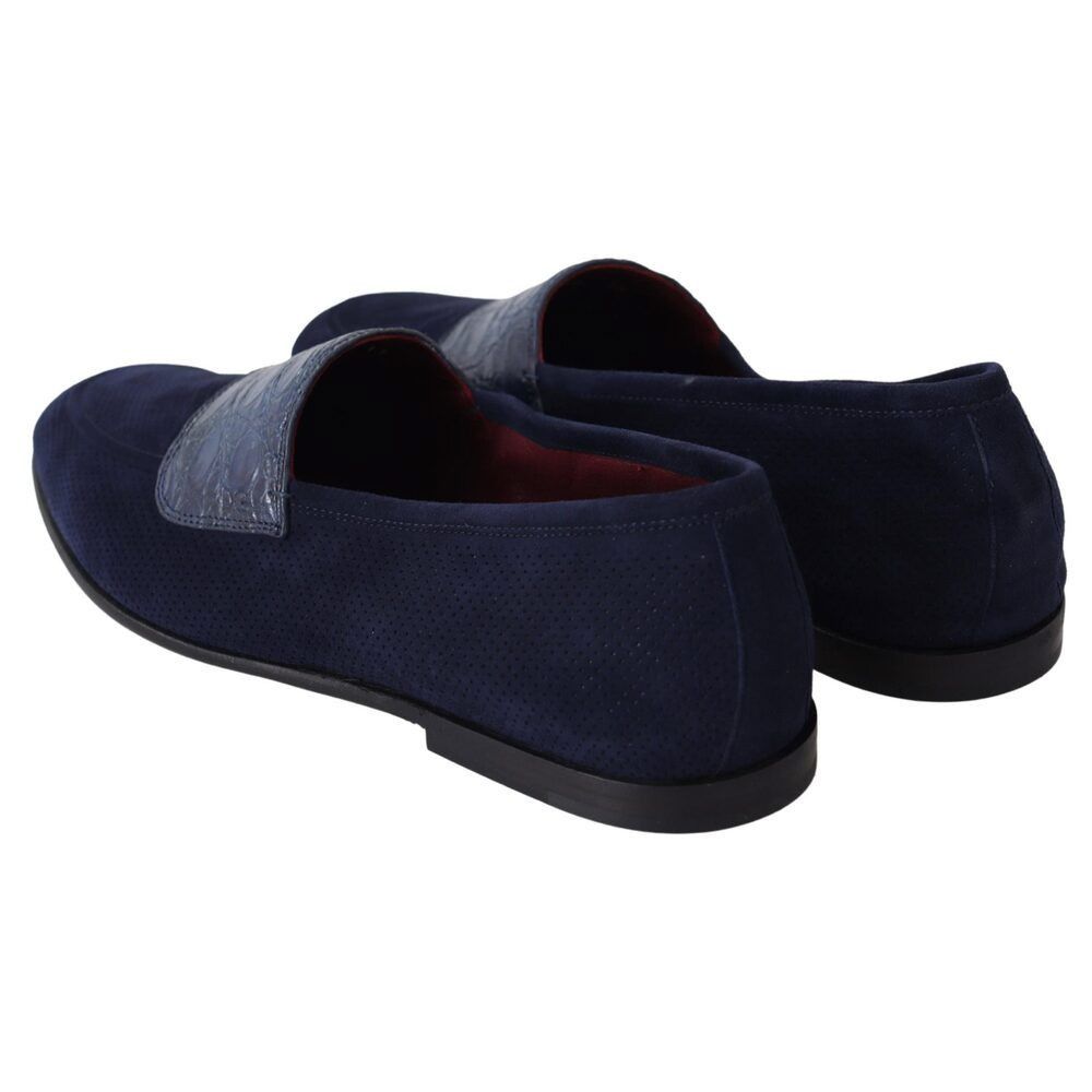 Dolce & Gabbana Dolce & Gabbana Elegant Blue Suede Leather Loafers Size US 6 / EU 39 - 6 Thumbnail