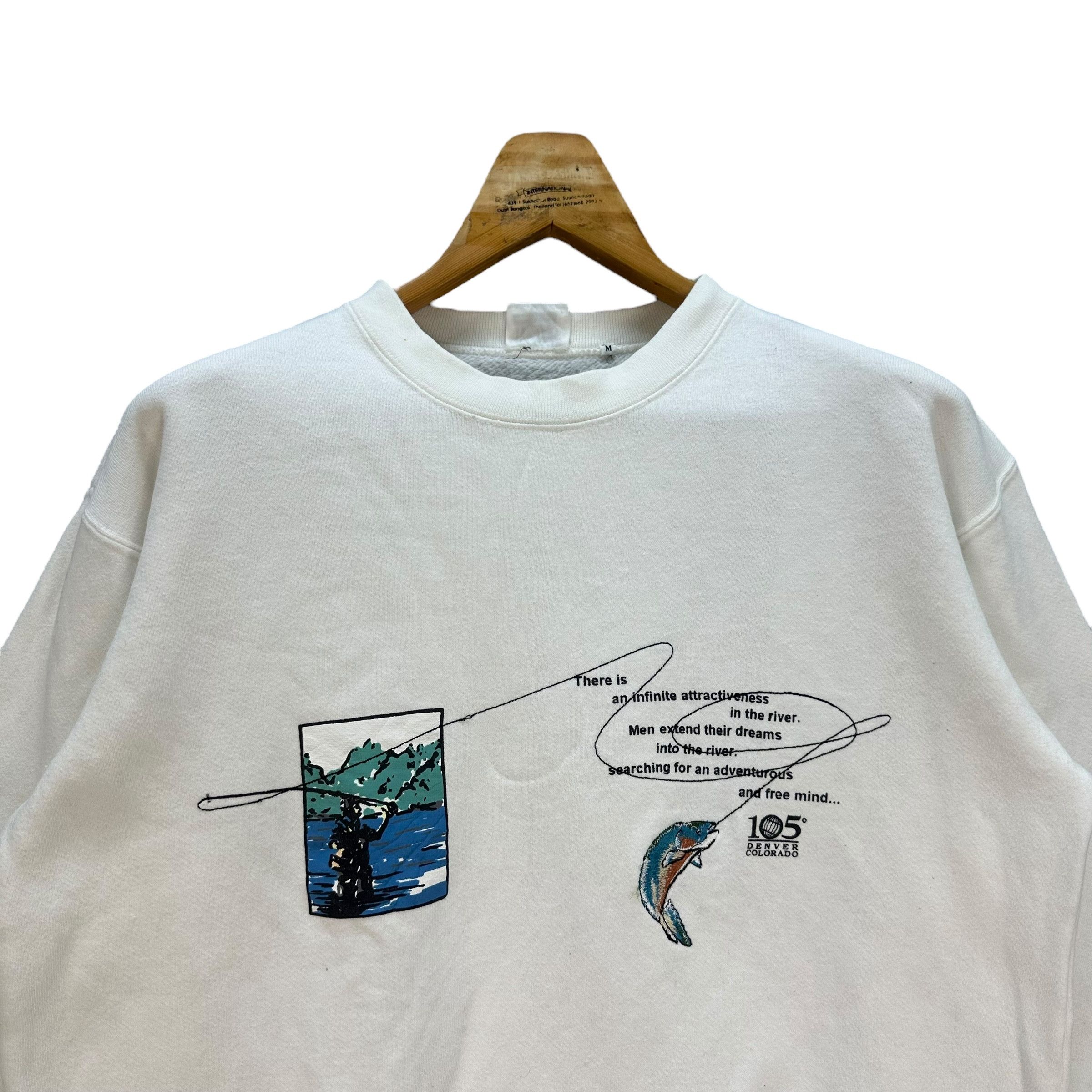 Japanese Brand 105 DENVER COLORADO FLY FISHING GRAPHIC SWEATSHIRT #8717-022 Size US M / EU 48-50 / 2 - 2 Thumbnail