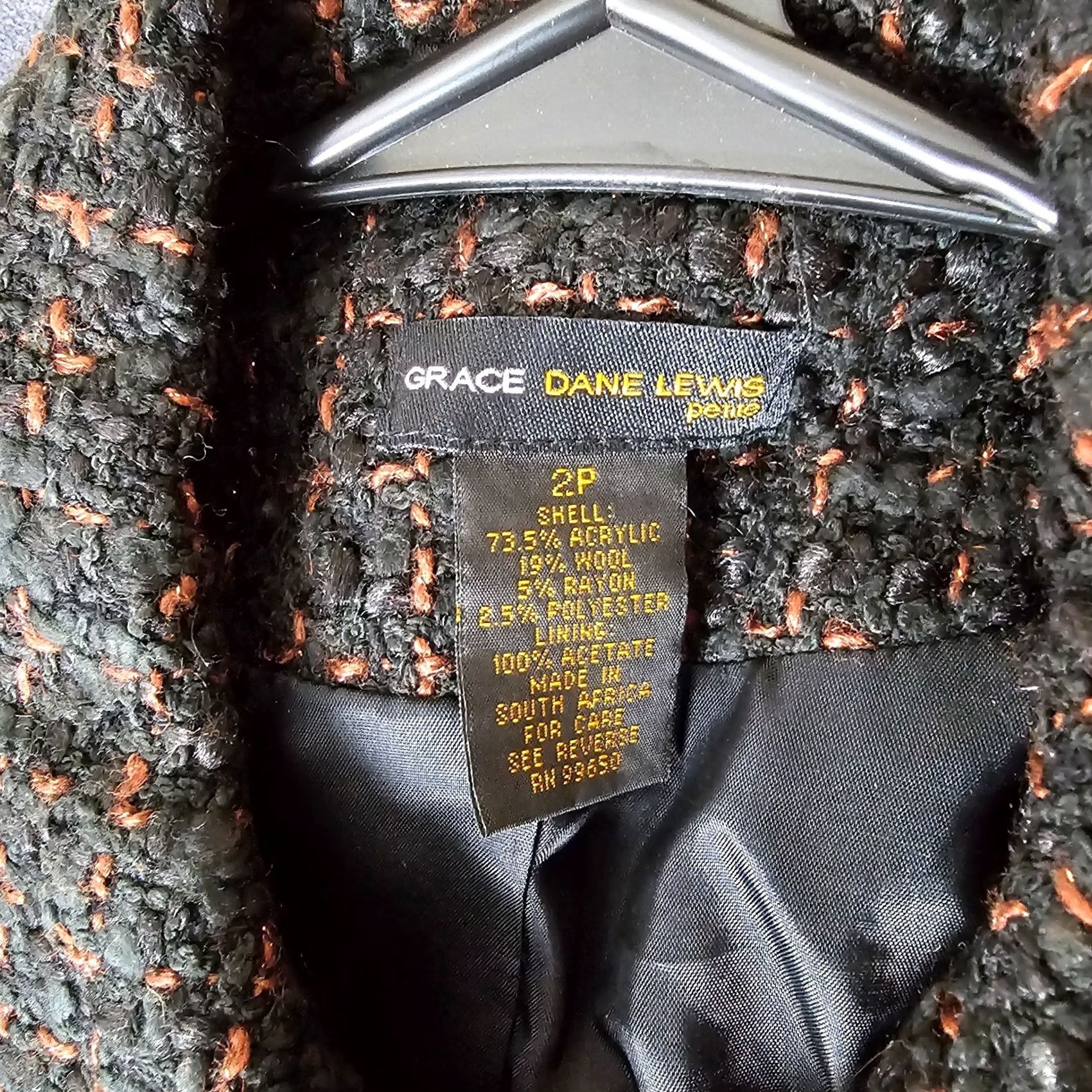Vintage Grace Dane Lewis Petites Cardigan Knit Button Front Geometric Geometric Pattern Black XS? No size 2P Size XS / US 0-2 / IT 36-38 - 2 Thumbnail