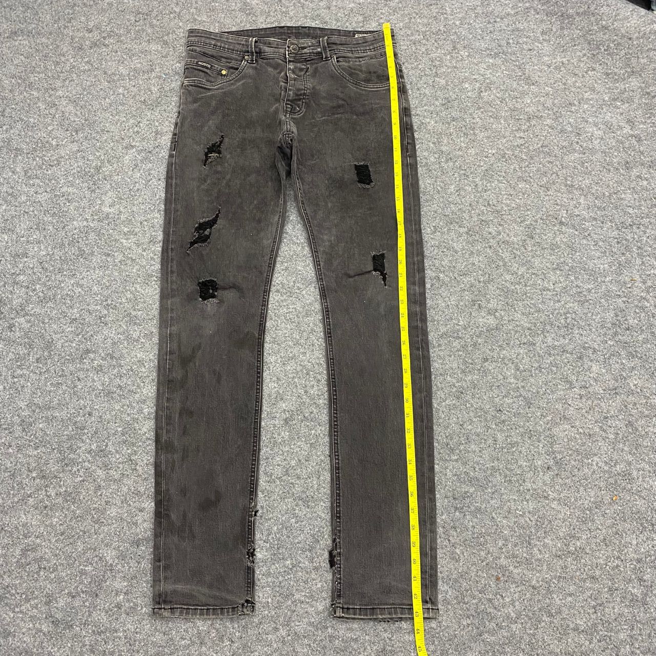 If Six Was Nine Vintage Gosto Jeans Distressed Denim Size US 33 - 3 Thumbnail