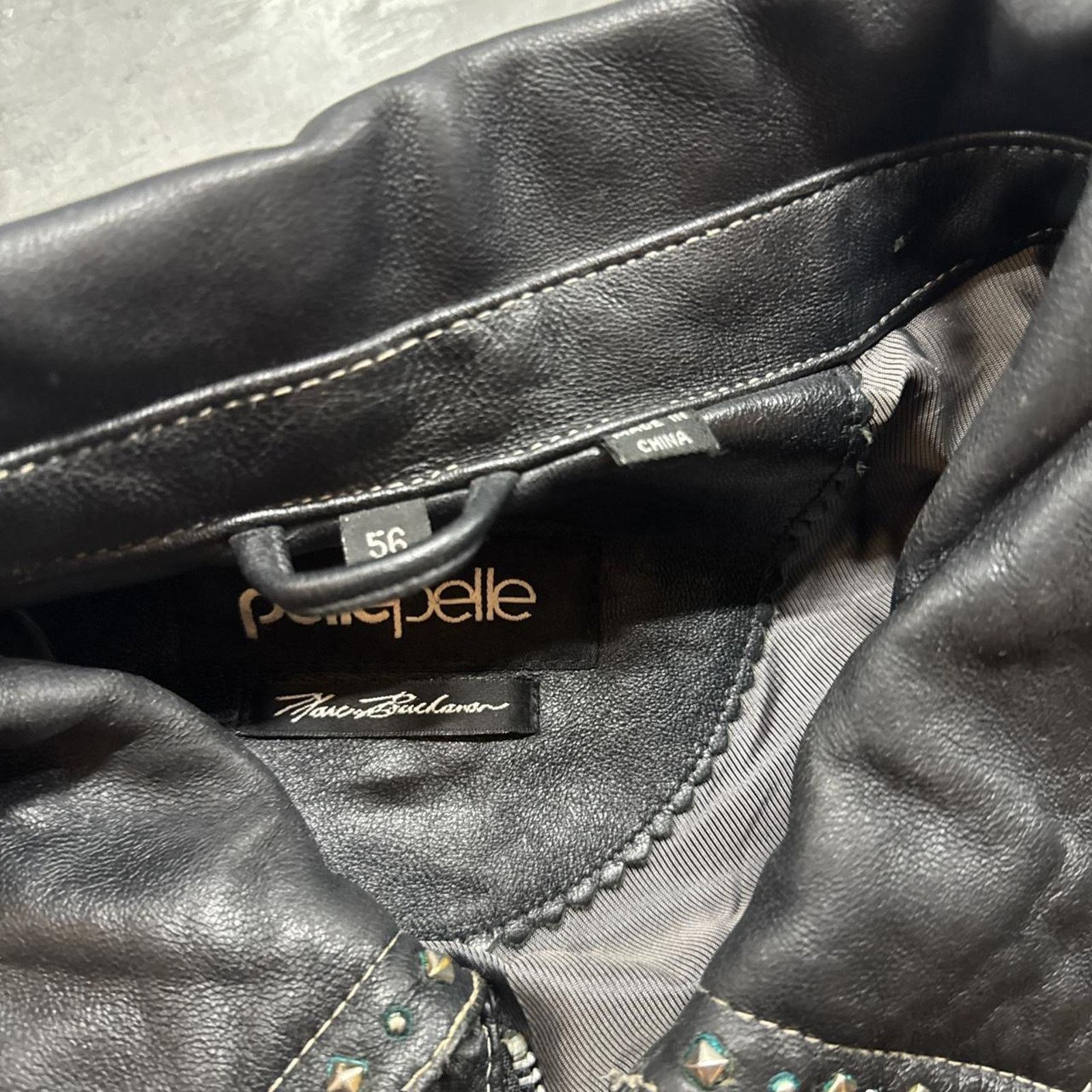 Pelle Pelle × Vintage Vintage Pelle Pelle Marc Buchanan Studded Rap Leather Jacket Size US XXL / EU 58 / 5 - 4 Thumbnail