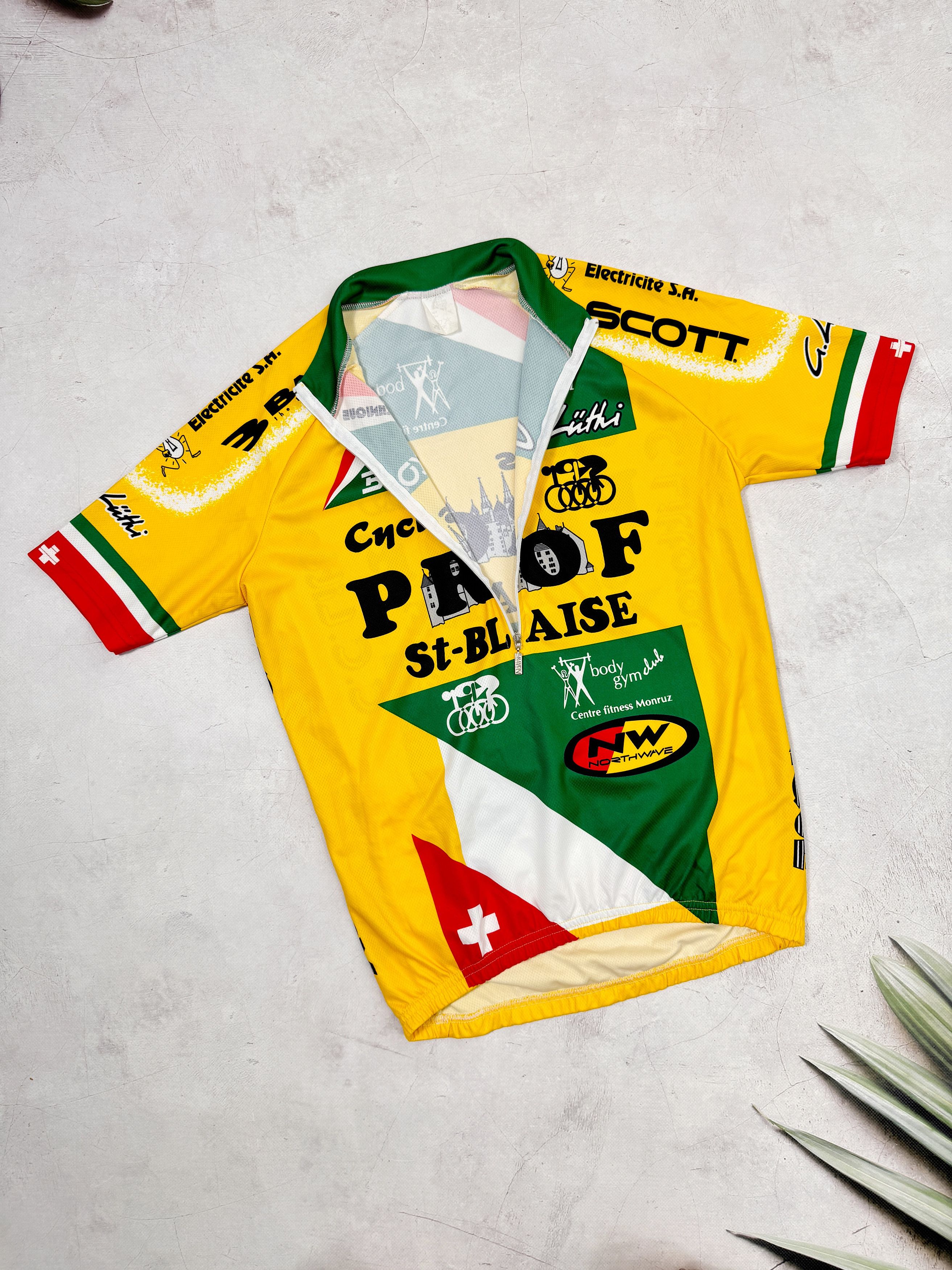 Vintage Vintage Nalini Cycling Jersey Prof St-Blaise Scott Swiss Size US M / EU 48-50 / 2 - 4 Thumbnail