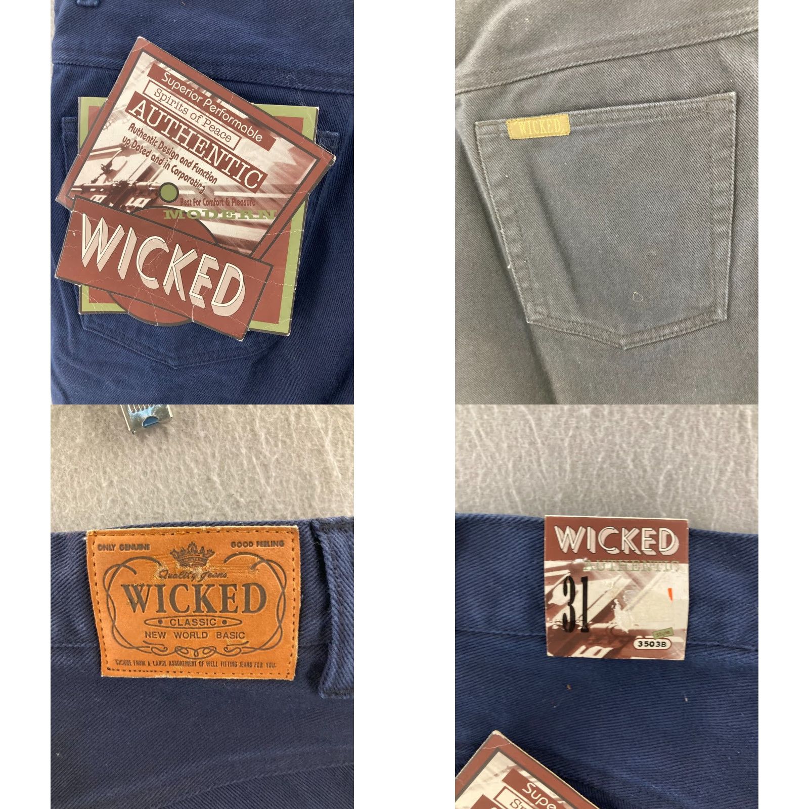 Vintage VINTAGE Wicked Shorts Mens Bermuda Denim 31 Blue Cotton Hip Hop 90s Casual Baggy Deadstock NWT Size US 29 - 8 Thumbnail