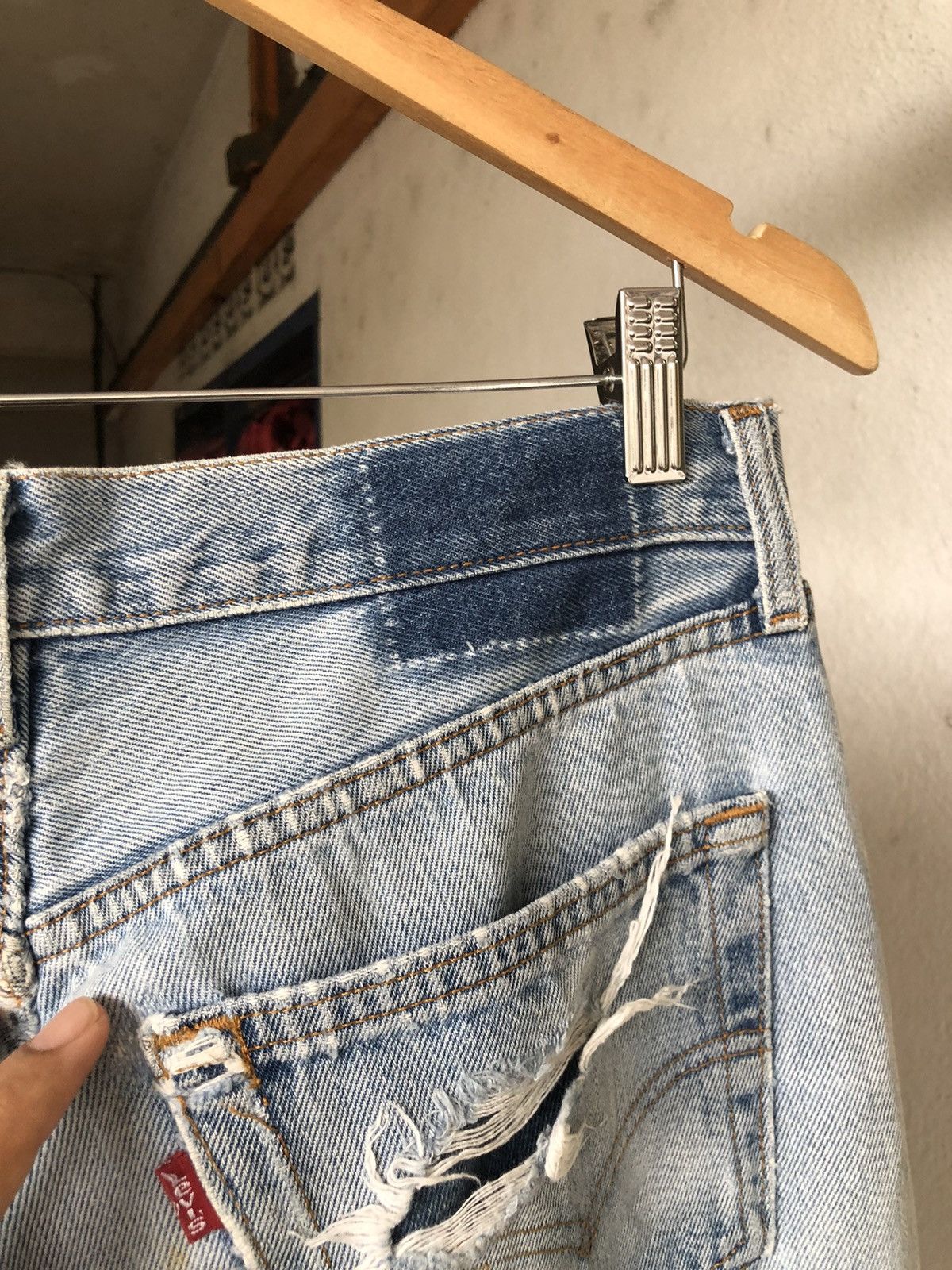 Vintage Rare❗️Vintage 90s Levis 501 Distressed Jeans Like Kapital Size US 30 / EU 46 - 15 Thumbnail