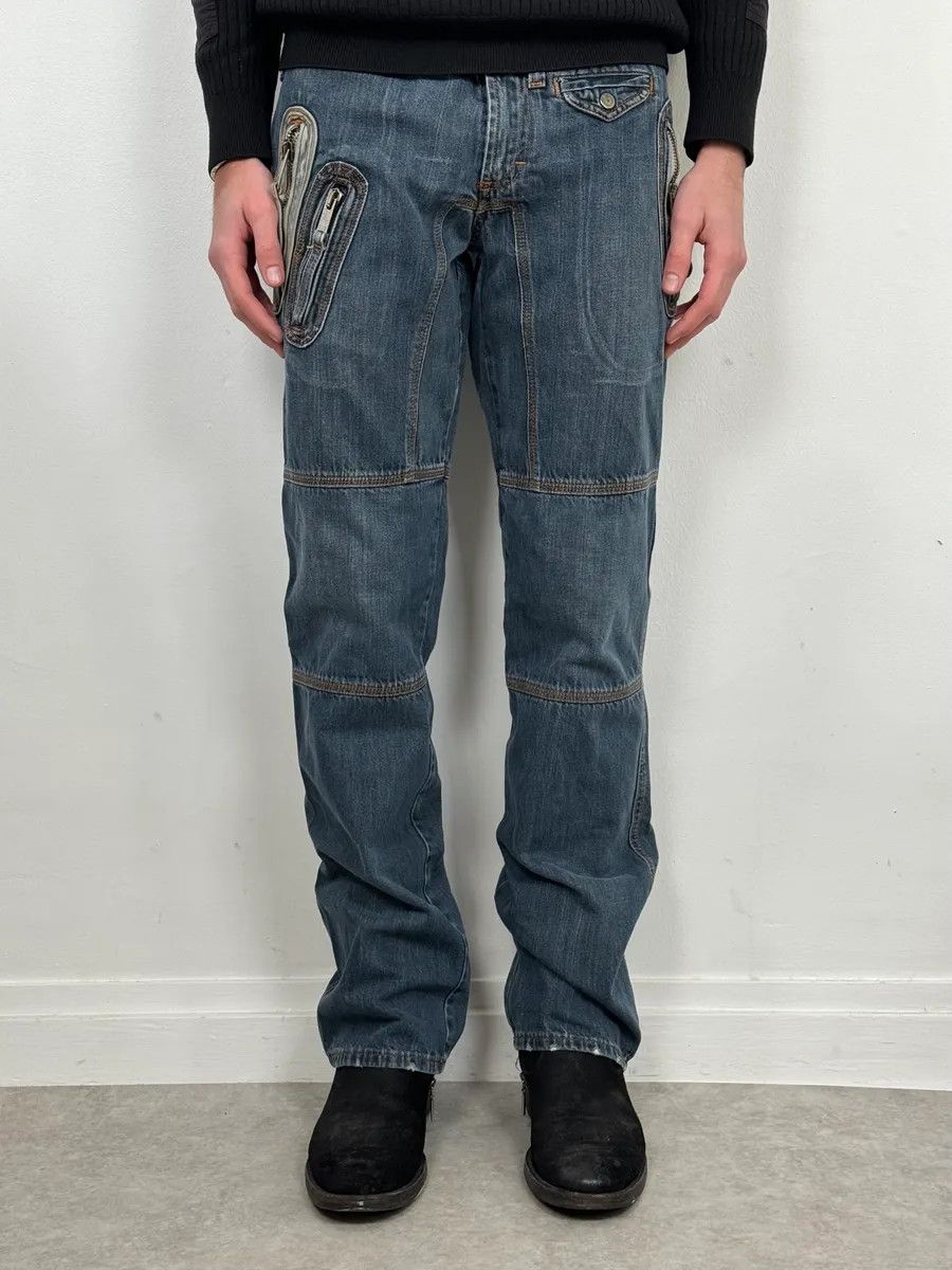 Dolce & Gabbana AW2004 Dolce & Gabbana Blue Biker Denim Jeans Size US 32 / EU 48 - 2 Thumbnail