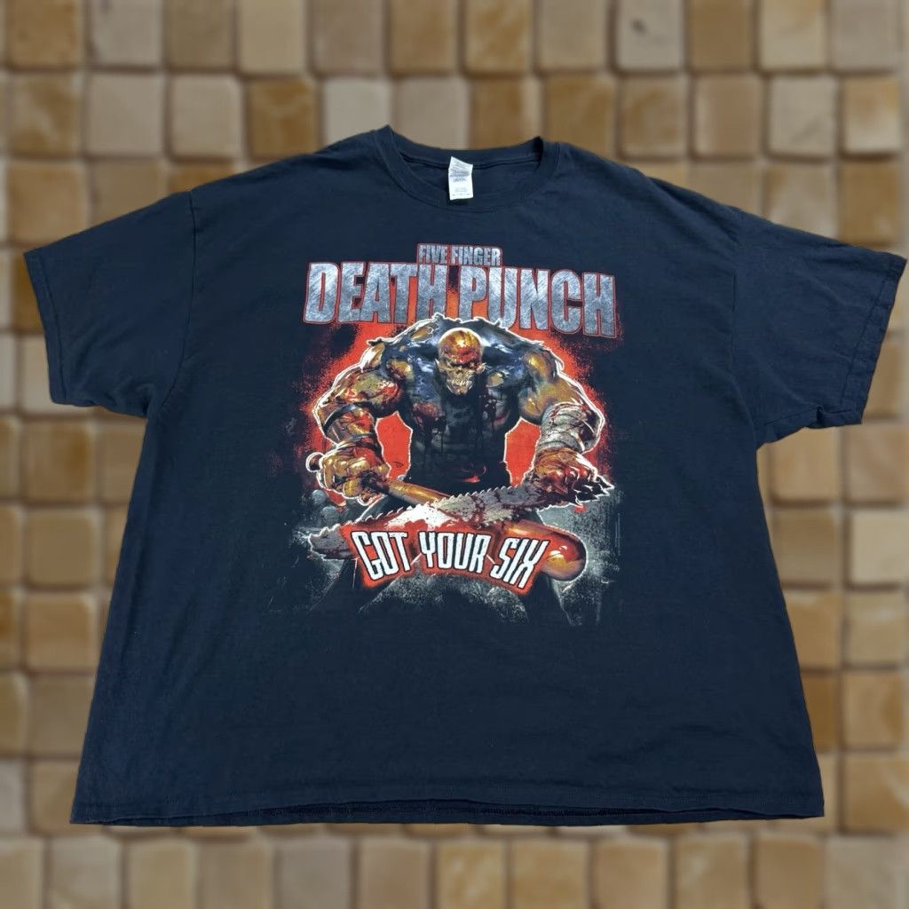 Vintage Five Finger Death Punch Shirt Adult 3XL Black Got Your Six Tour Heavy Metal Mens Size US XXL / EU 58 / 5 - 1 Thumbnail