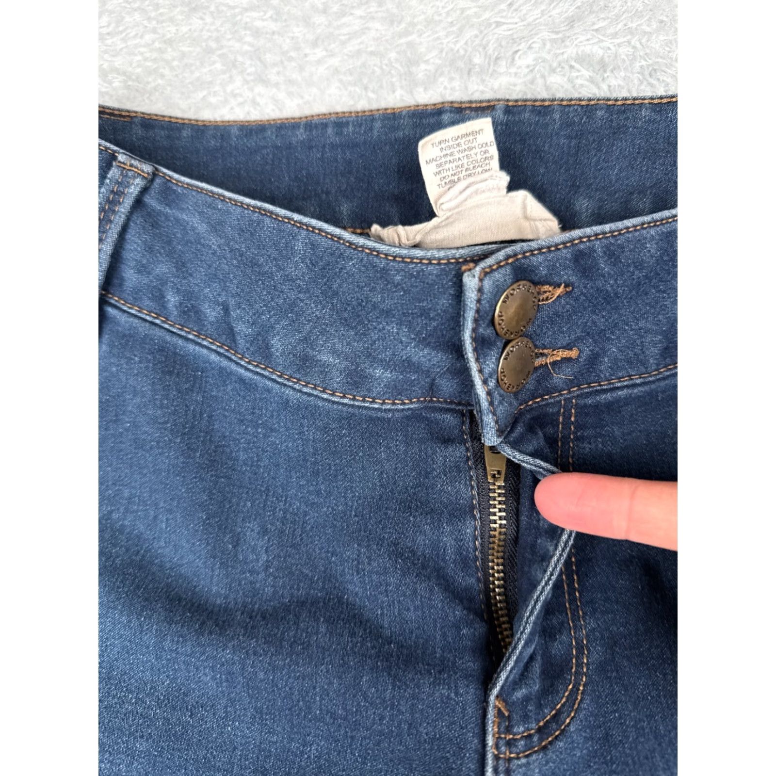 Vintage Workshop Jeans Women Jeans Skinny Mid Blue 28x26 4 Regular Denim Cotton Blend 5-Pocket Design Button Pockets Mens? Women. Size 27" / US 4 / IT 40 - 5 Thumbnail