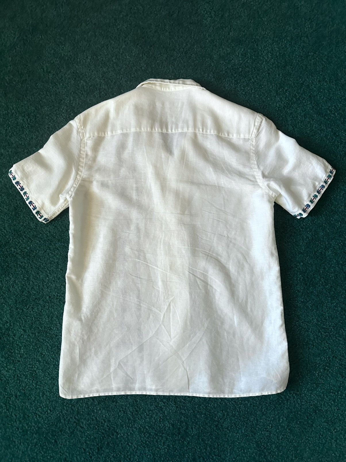 Zara ZARA Man Embroidered Linen-Blend Camp Collar Shirt Size US S / EU 44-46 / 1 - 4 Thumbnail