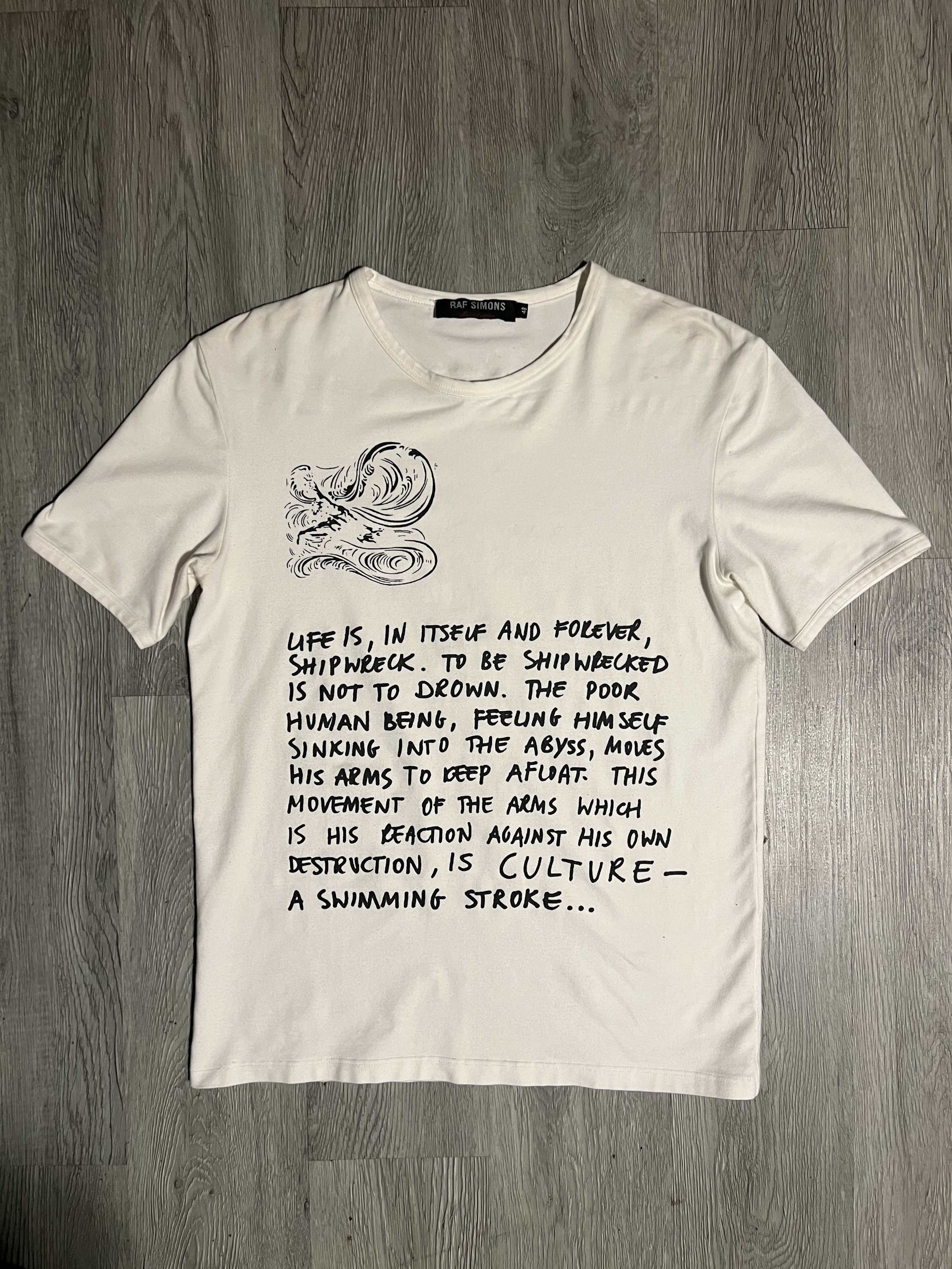 image of Raf Simons 'limited Edition' 04 Poem T-Shirt in White, Men's (Size Medium)