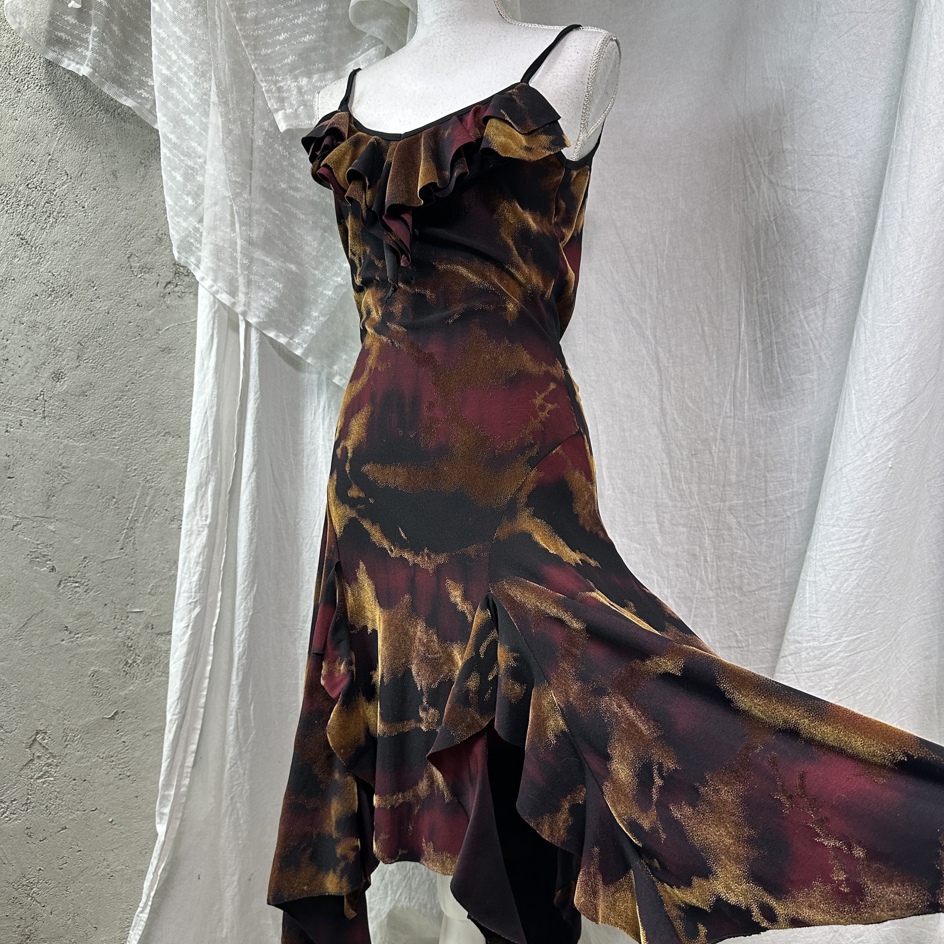 Vintage Vintage Made In France Velvet Asymmetrical Dress 90s Size S / US 4 / IT 40 - 2 Thumbnail