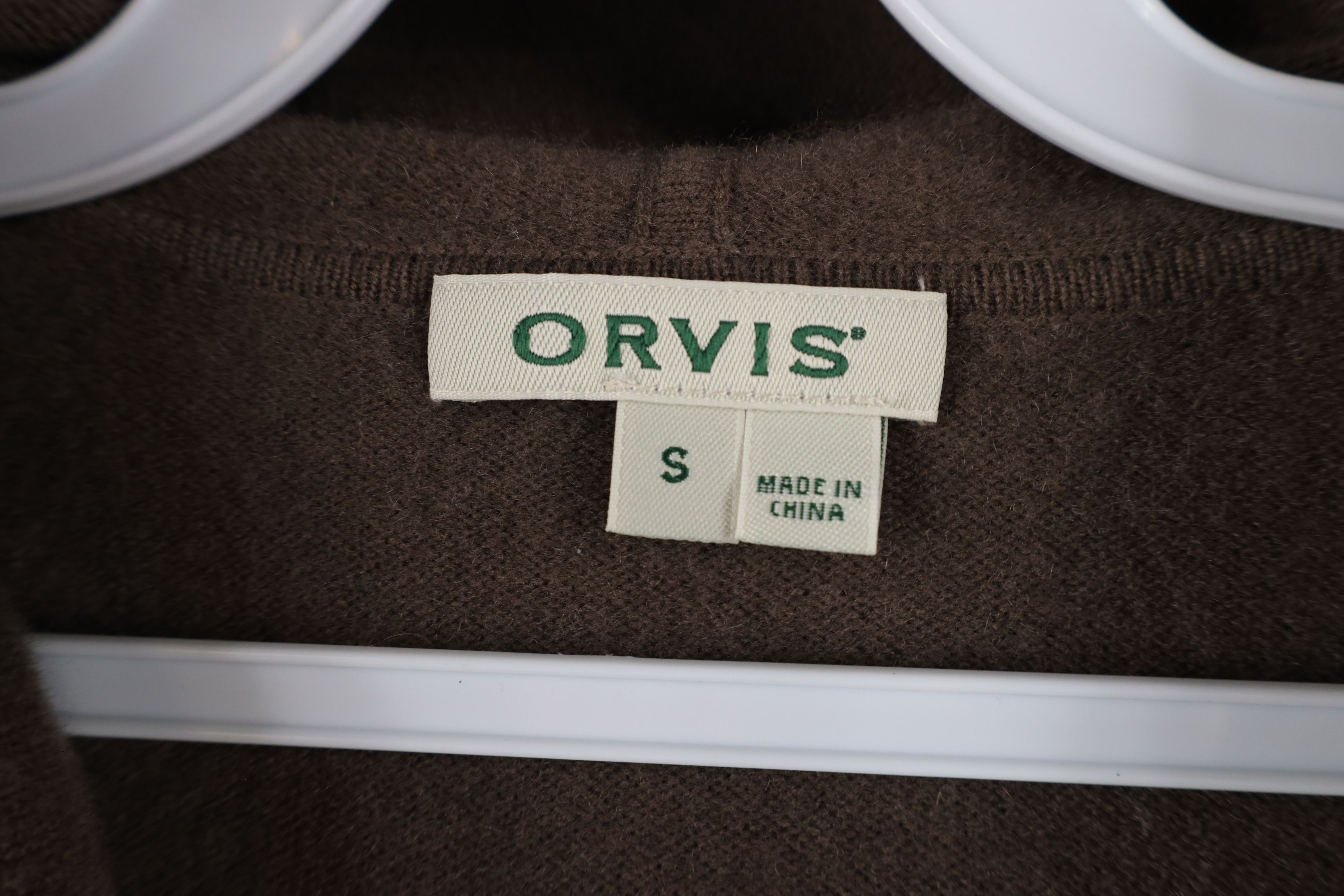 Orvis × Vintage Orvis Blank Soft Cashmere Knit Full Zip Hoodie Sweater Brown Size S / US 4 / IT 40 - 4 Thumbnail