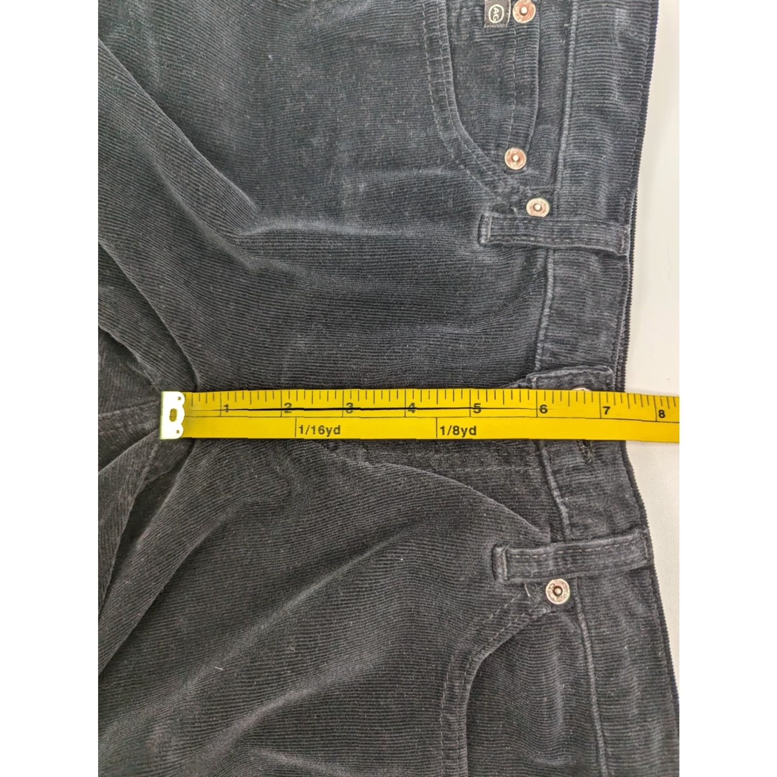 Vintage AG Adriano Goldschmied The Stilt Cigarette Leg Corduroy Pants Women's 26R Black Size 26" / US 2 / IT 38 - 7 Thumbnail