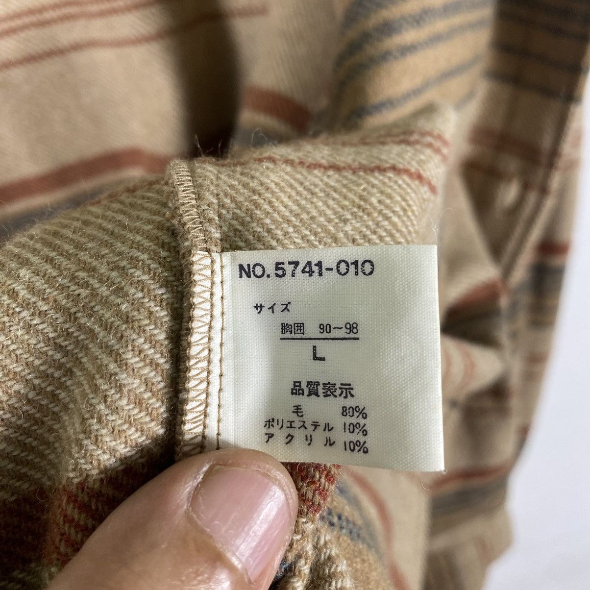 Designer × Nigel Cabourn × Vintage Vintage 90s Nigel Cabourn Wool Stripe Button Shirt L Size Size US L / EU 52-54 / 3 - 17 Thumbnail