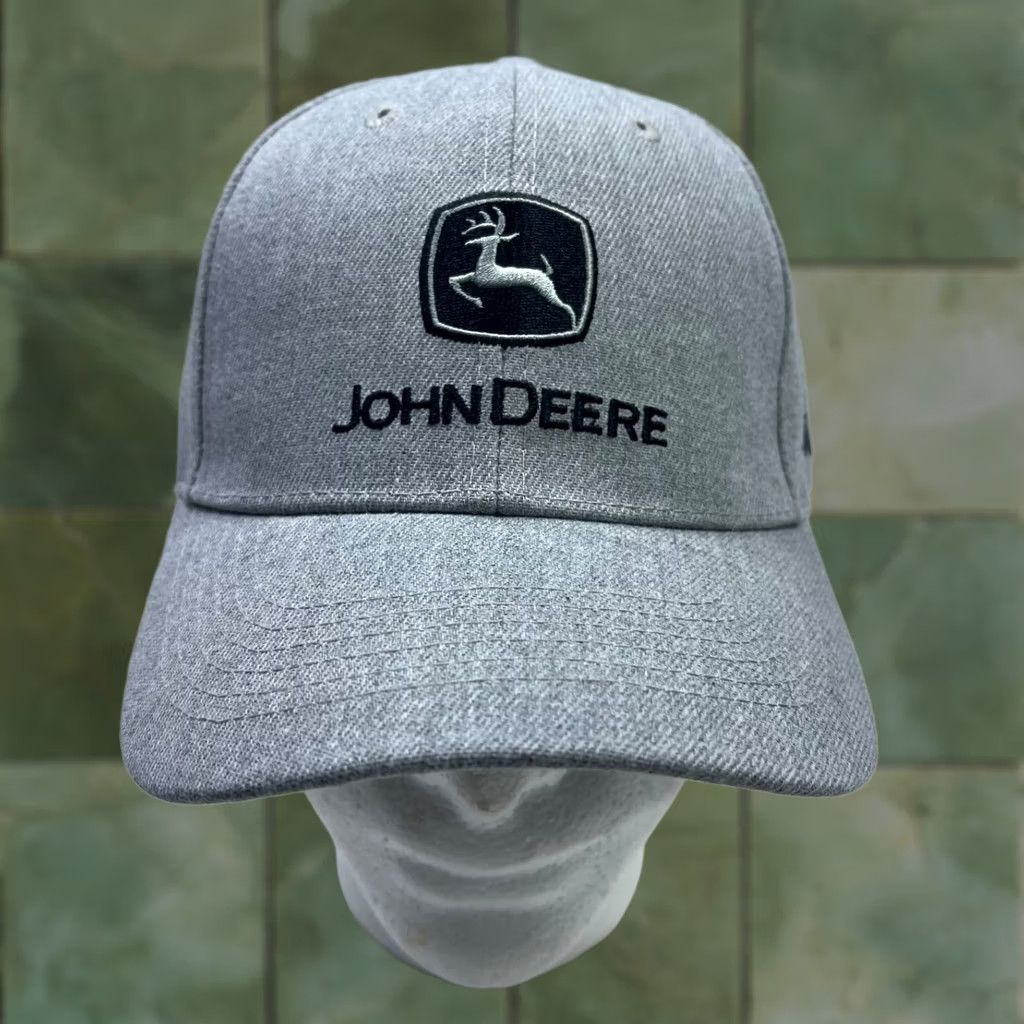 John Deere John Deere Baseball Hat Gray Strapback Hutson Dealership Family Farming Hat Mens One Size Adjustable Cap Size ONE SIZE - 1 Thumbnail
