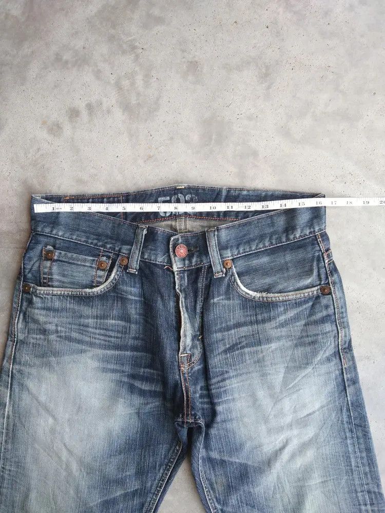 Japanese Brand Vintage Faded Blue Edwin Distressed Jeans 32x30 Size US 32 / EU 48 - 7 Thumbnail