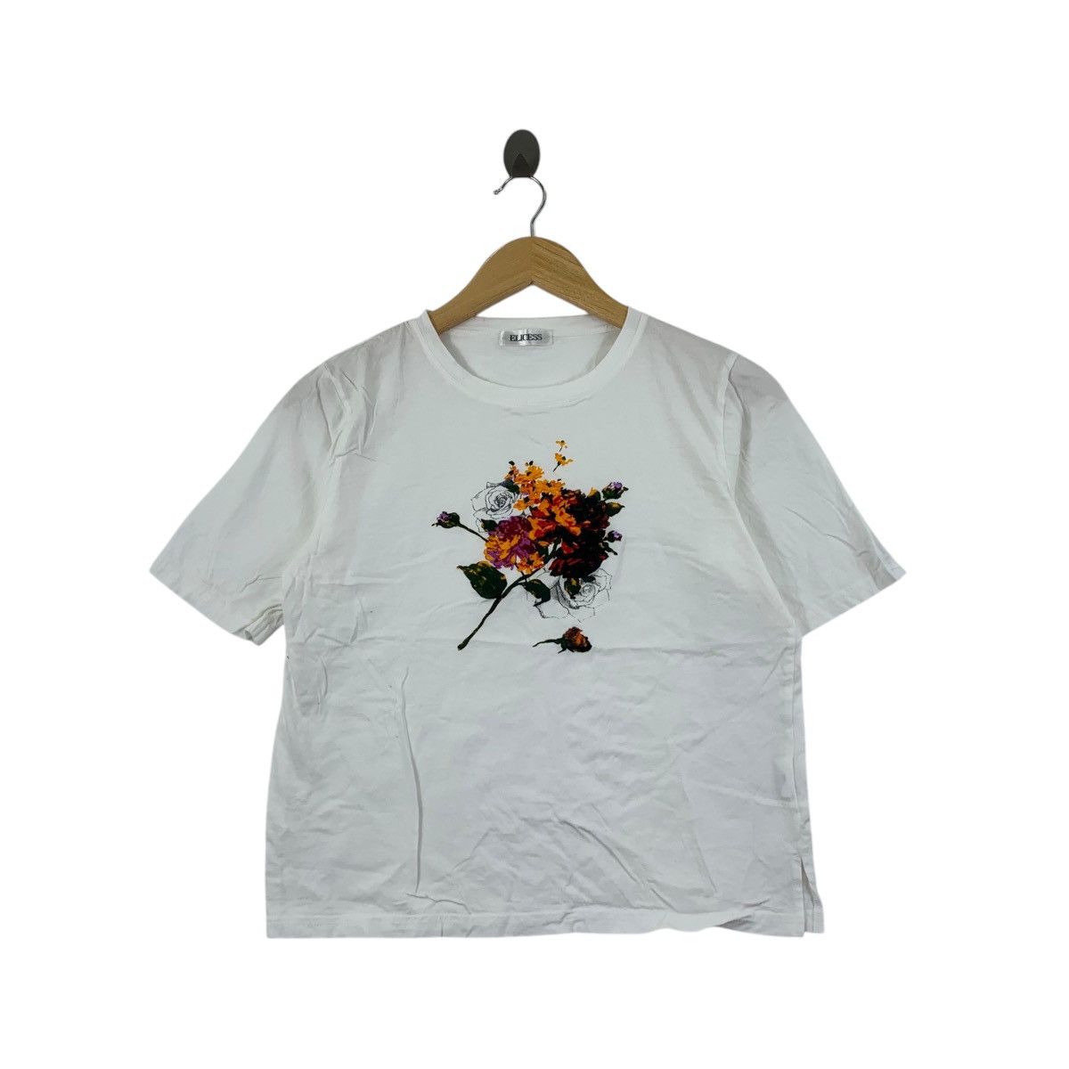 Vintage Vintage ELICESS PARIS FLOWER Floral Artwork Painting Tee Size S / US 4 / IT 40 - 1 Thumbnail