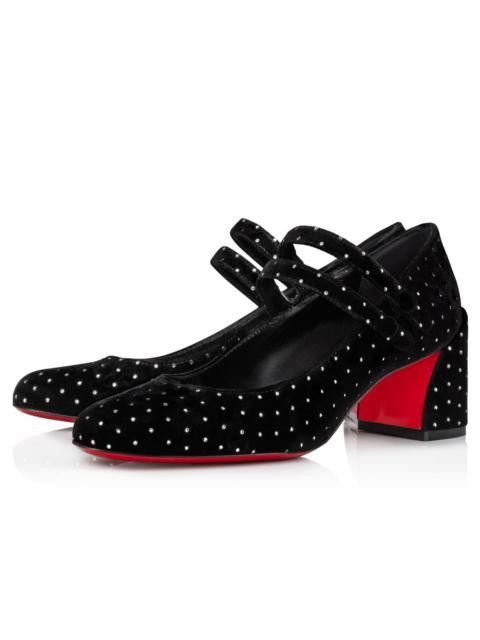 Christian Louboutin Miss Jane Plum Strass 55mm Black Size US 5 / IT 35 - 1 Preview
