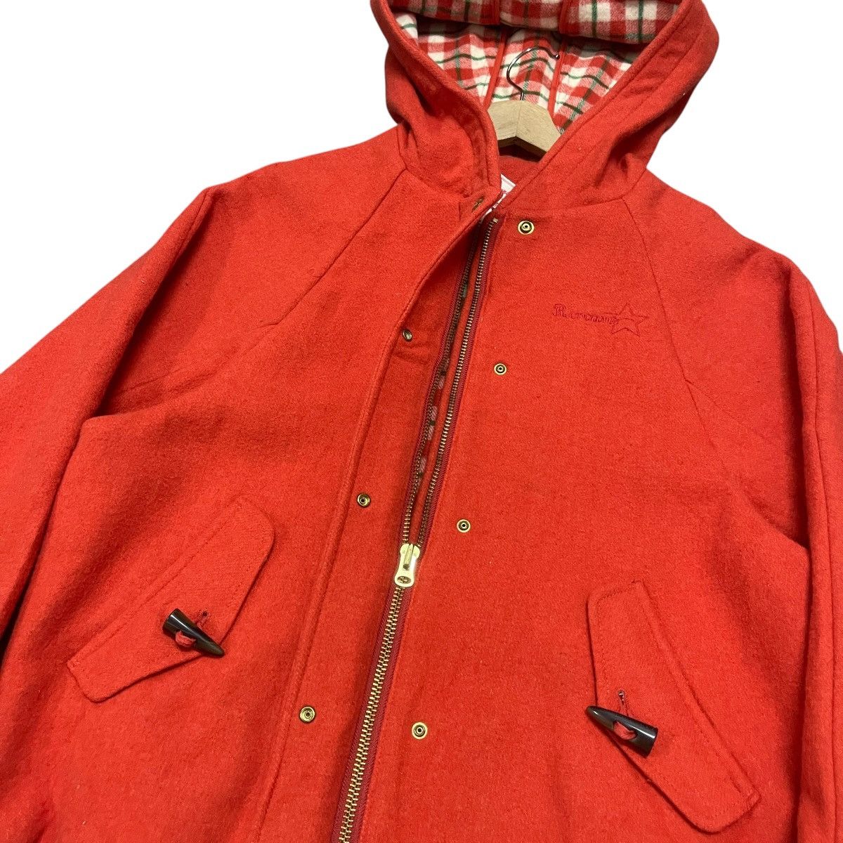 Japanese Brand ‼️DEADSTOCK‼️ Vintage Rodeo Crown Plaid Lined Wool Duffle Coat Size US L / EU 52-54 / 3 - 10 Thumbnail