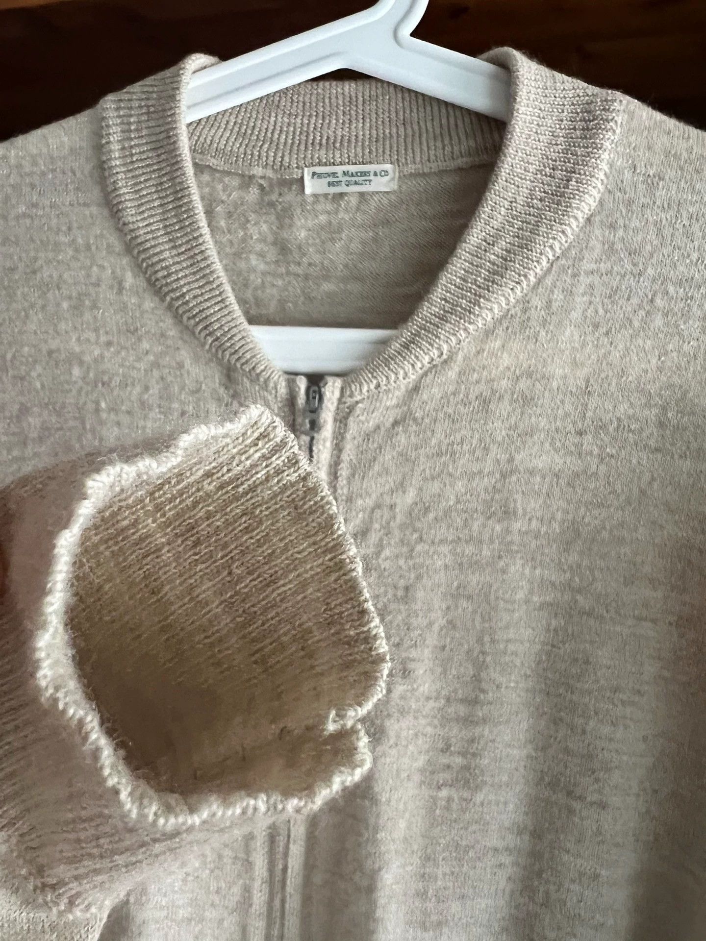 PHIGVEL MAKERS & Co. PMC Vintage Zipper Wool Jacket Oatmeal 1 Size US S / EU 44-46 / 1 - 8 Thumbnail
