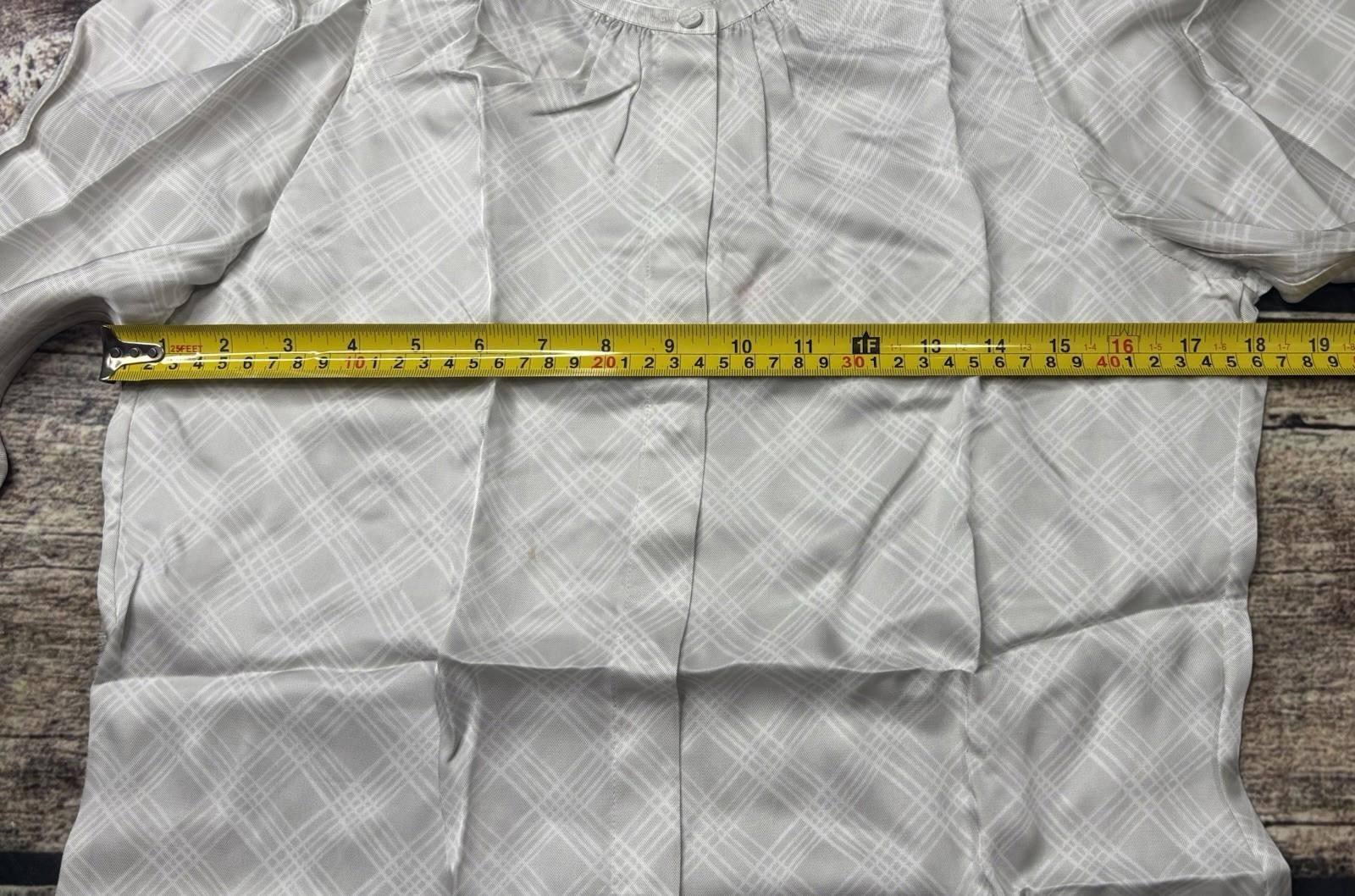 Theory Theory Silk Blouse Top Women's Small Puff Sleeve Geometric Size S / US 4 / IT 40 - 11 Thumbnail