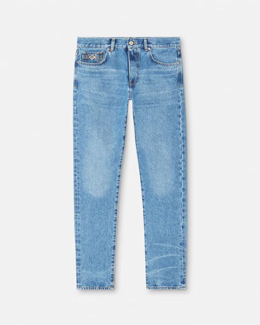 Versace o1s22i1n0125 Medusa Biggie Regular Fit Jeans in Blue Size US 33 - 1 Thumbnail
