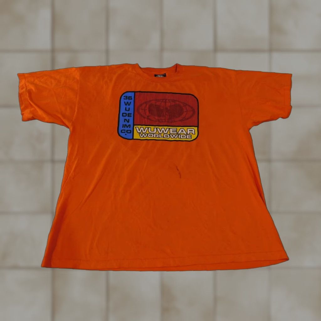 Vintage VINTAGE Wu Wear Shirt Mens XL Orange Graphic Tee Hip Hop 90s Wu Denimes Co WU DENIM CO. (Note: cannot add new info) Size US XL / EU 56 / 4 - 1 Thumbnail