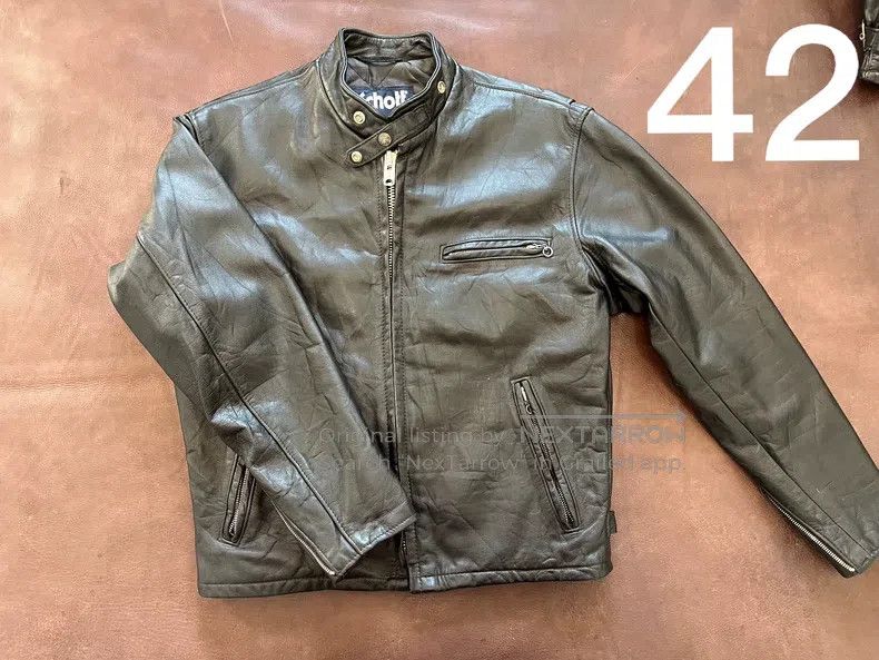 Padded leather jacket