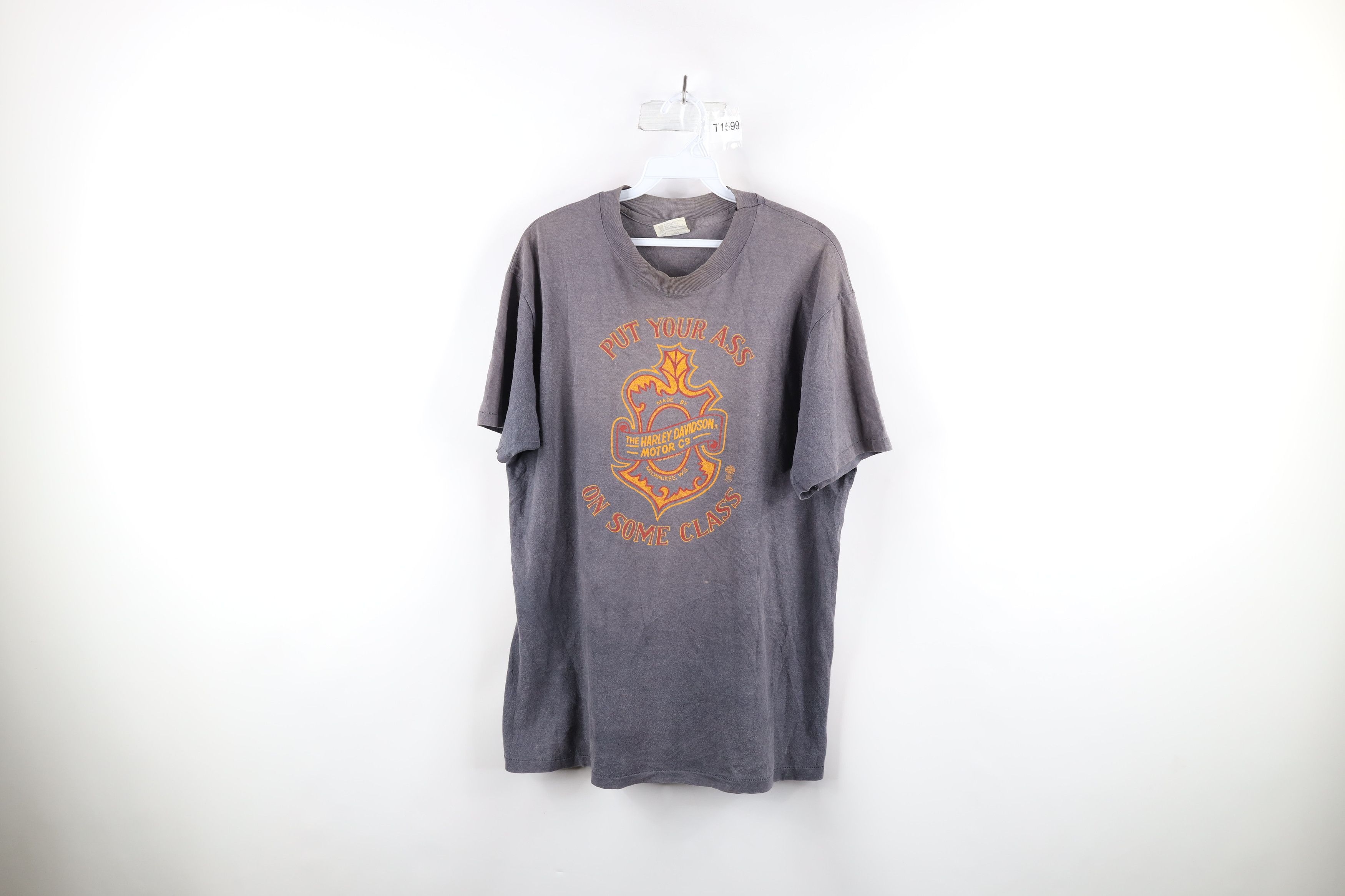 Vintage Vintage 80s Harley Davidson Ass On Some Class T